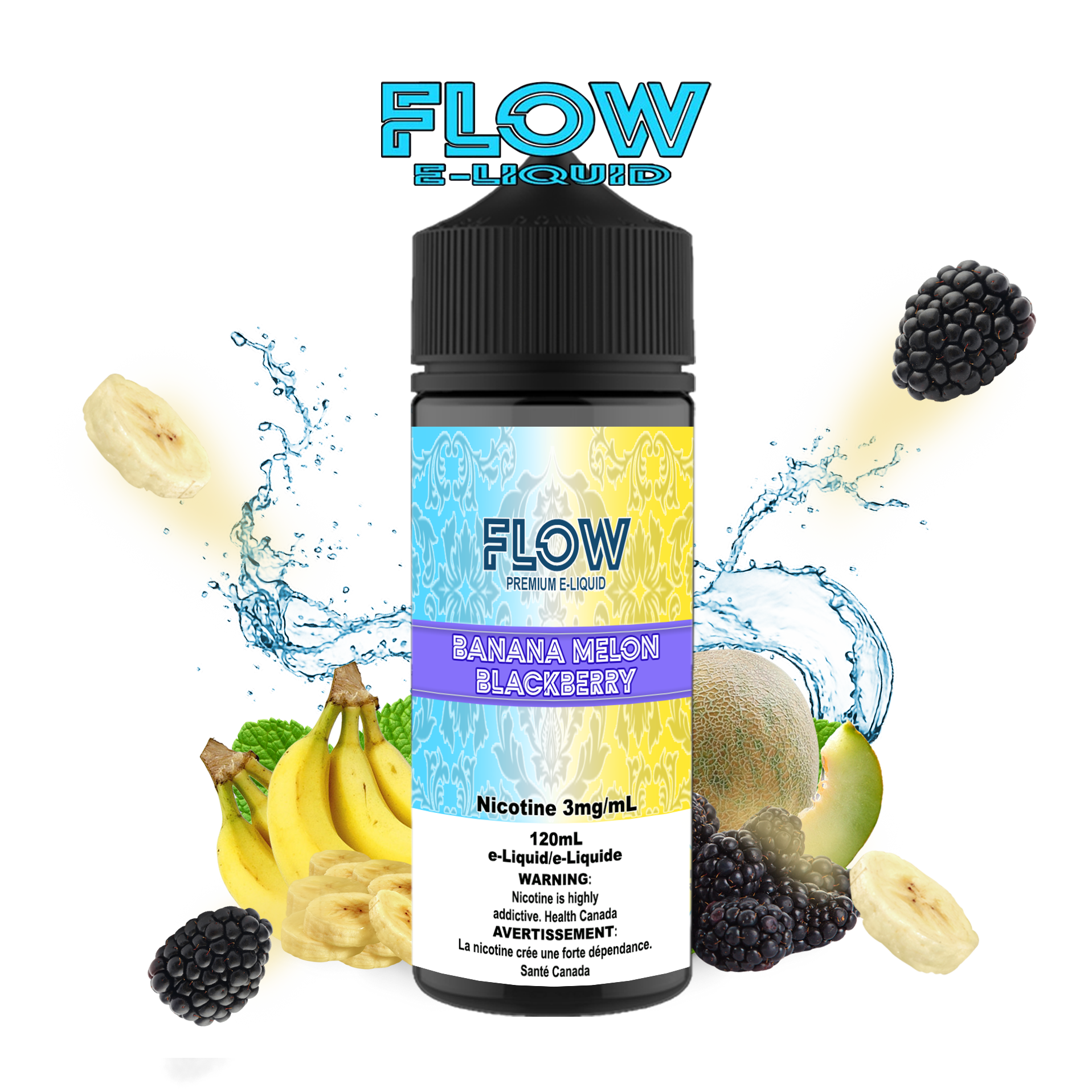 CUSTOM FLOW E-LIQUID - BANANA MELON BLACKBERRY