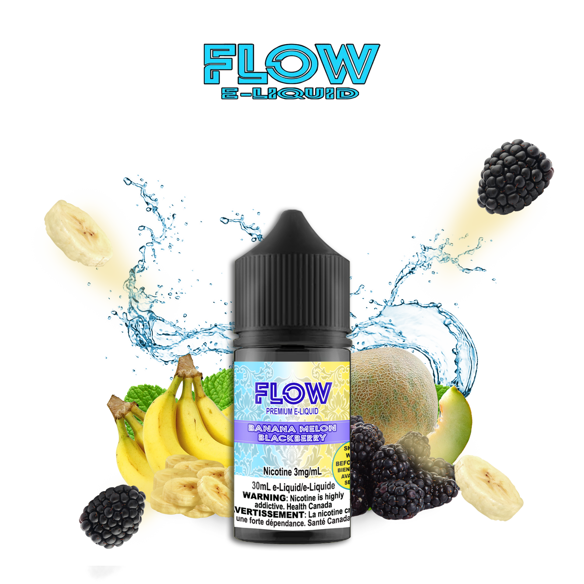 CUSTOM FLOW E-LIQUID - BANANA MELON BLACKBERRY