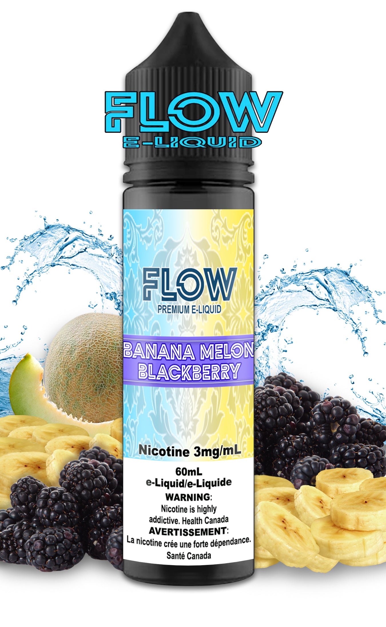 FLOW E-LIQUID - BANANA MELON BLACKBERRY