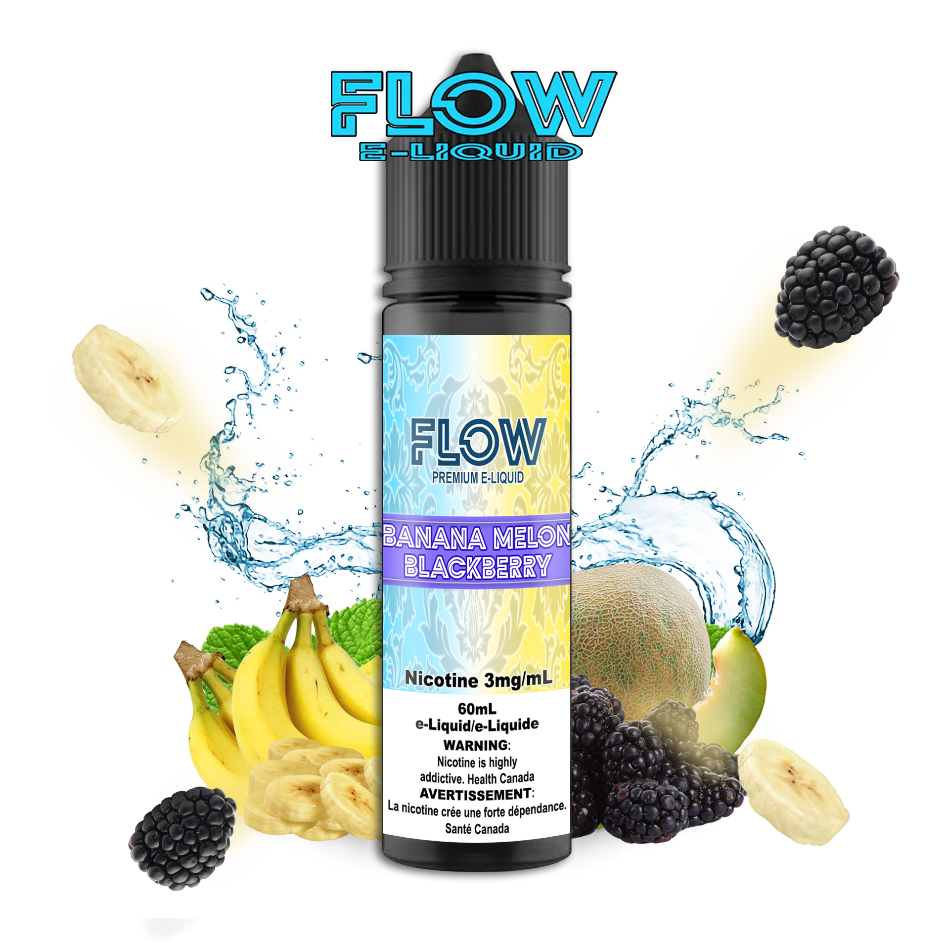 FLOW E-LIQUID - BANANA MELON BLACKBERRY 60ML