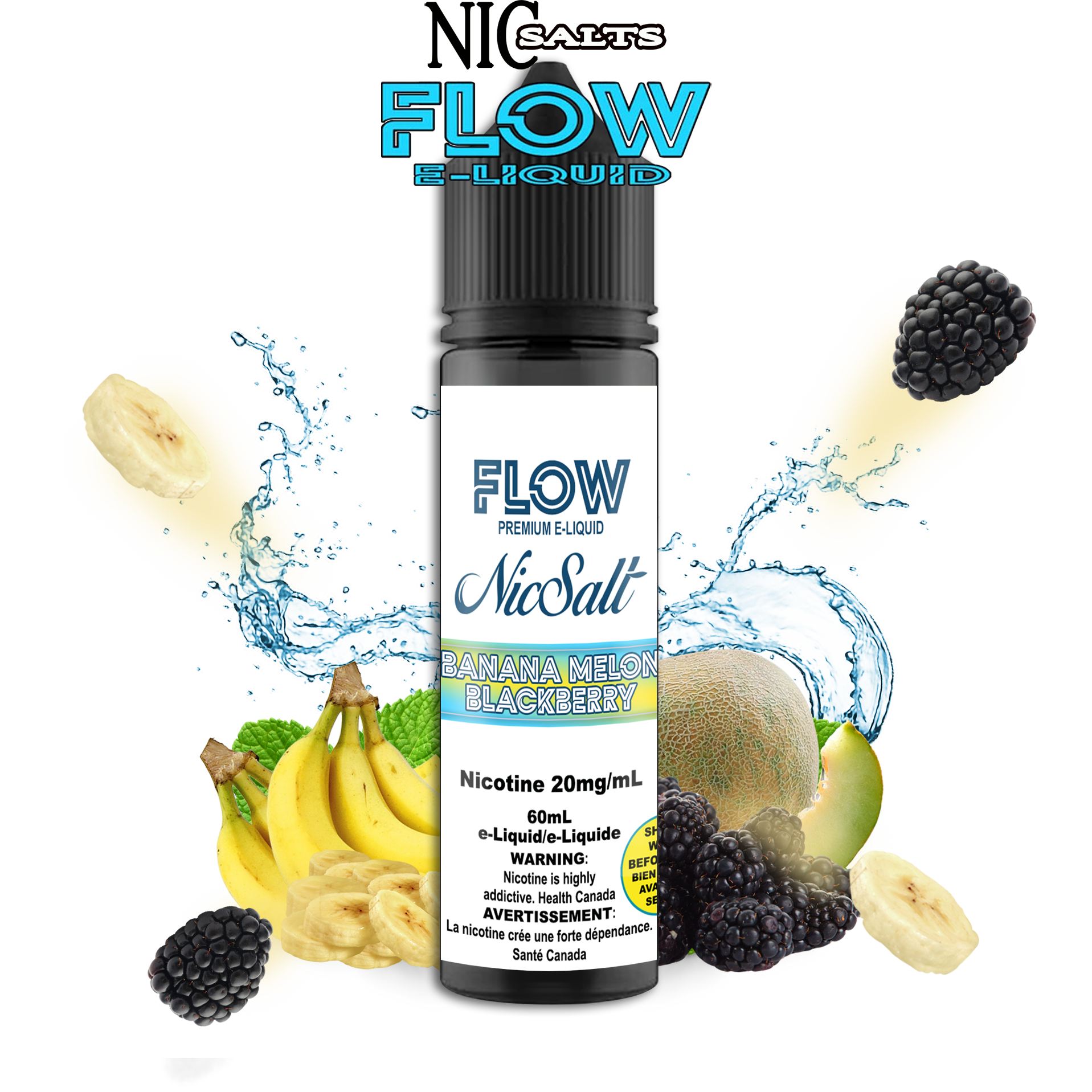 FLOW E-LIQUID SALT - BANANA MELON BLACKBERRY 60ML