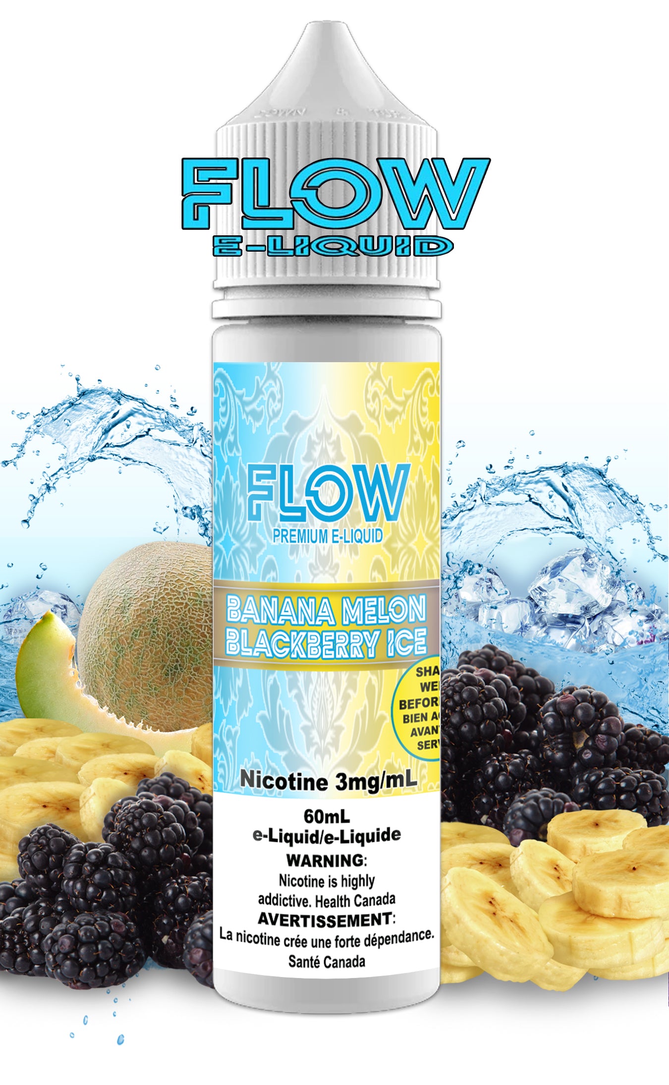 FLOW E-LIQUID - BANANA MELON BLACKBERRY ICE