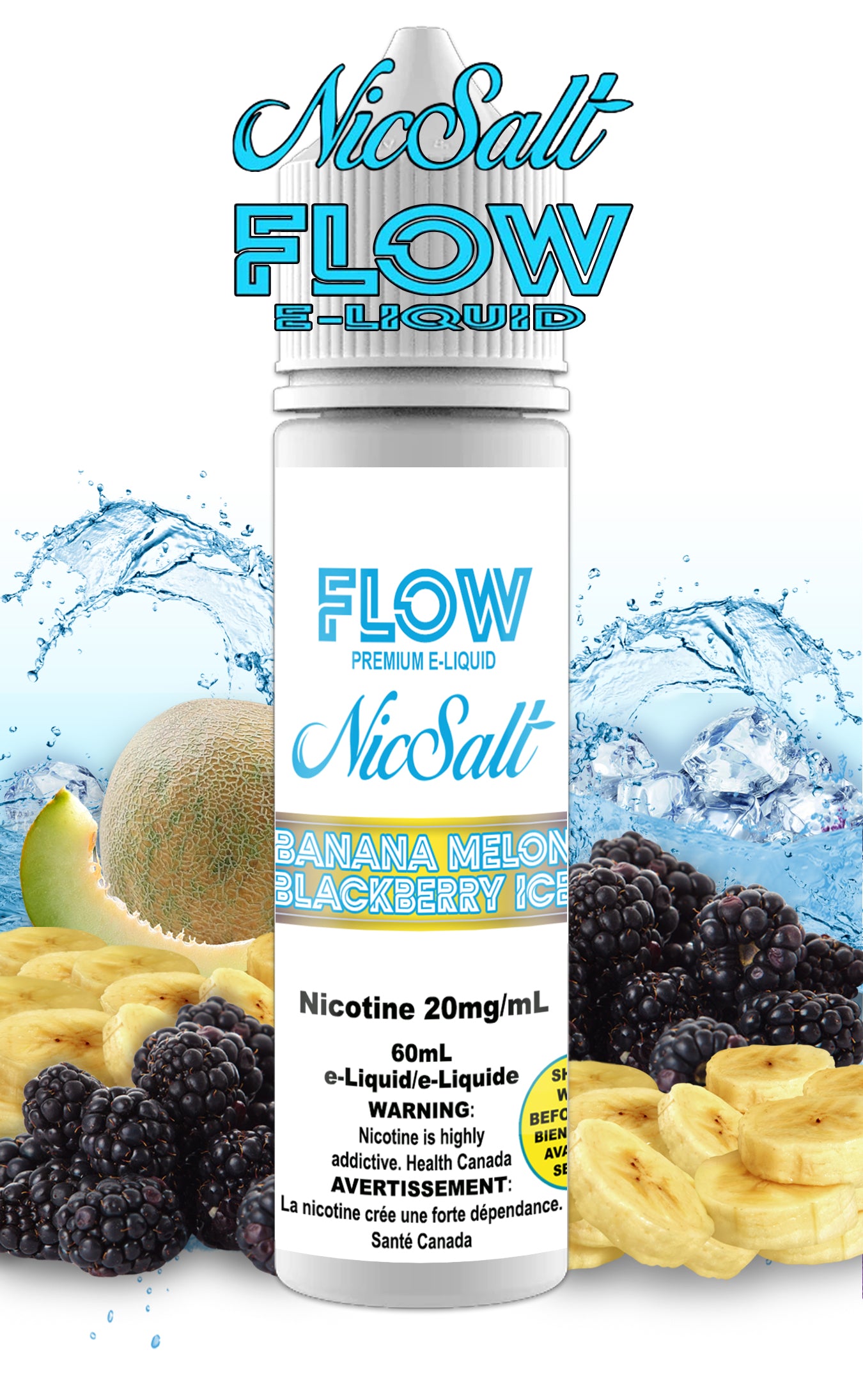 FLOW E-LIQUID - BANANA MELON BLACKBERRY ICE SALT