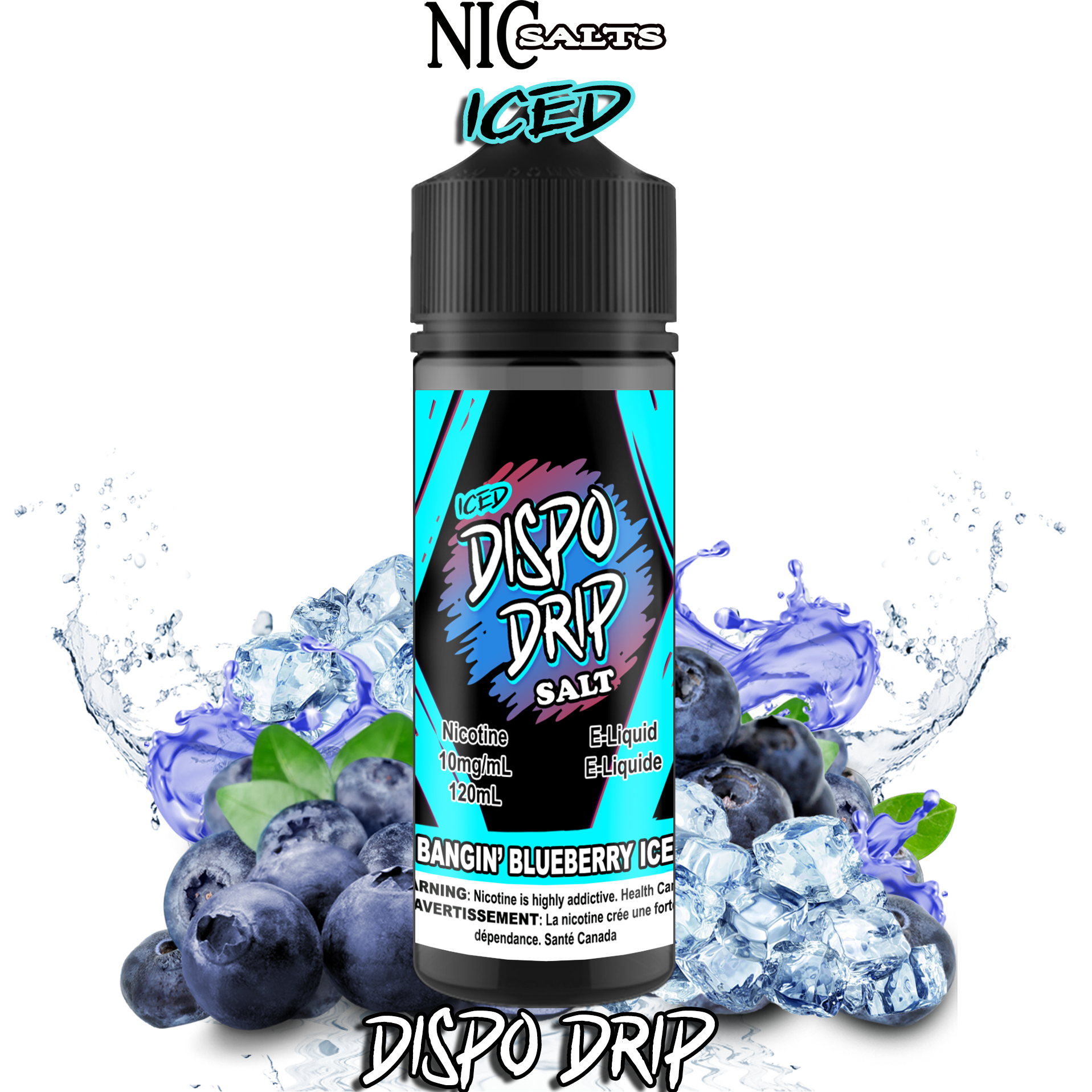CUSTOM DISPO DRIP SALT - BANGIN' BLUEBERRY ICE