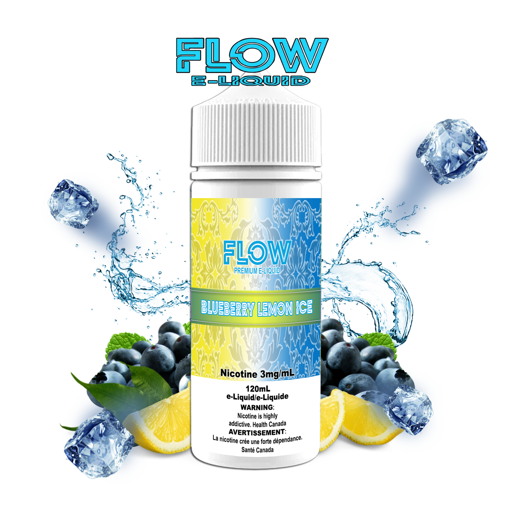 CUSTOM FLOW E-LIQUID - BLUEBERRY LEMON ICE