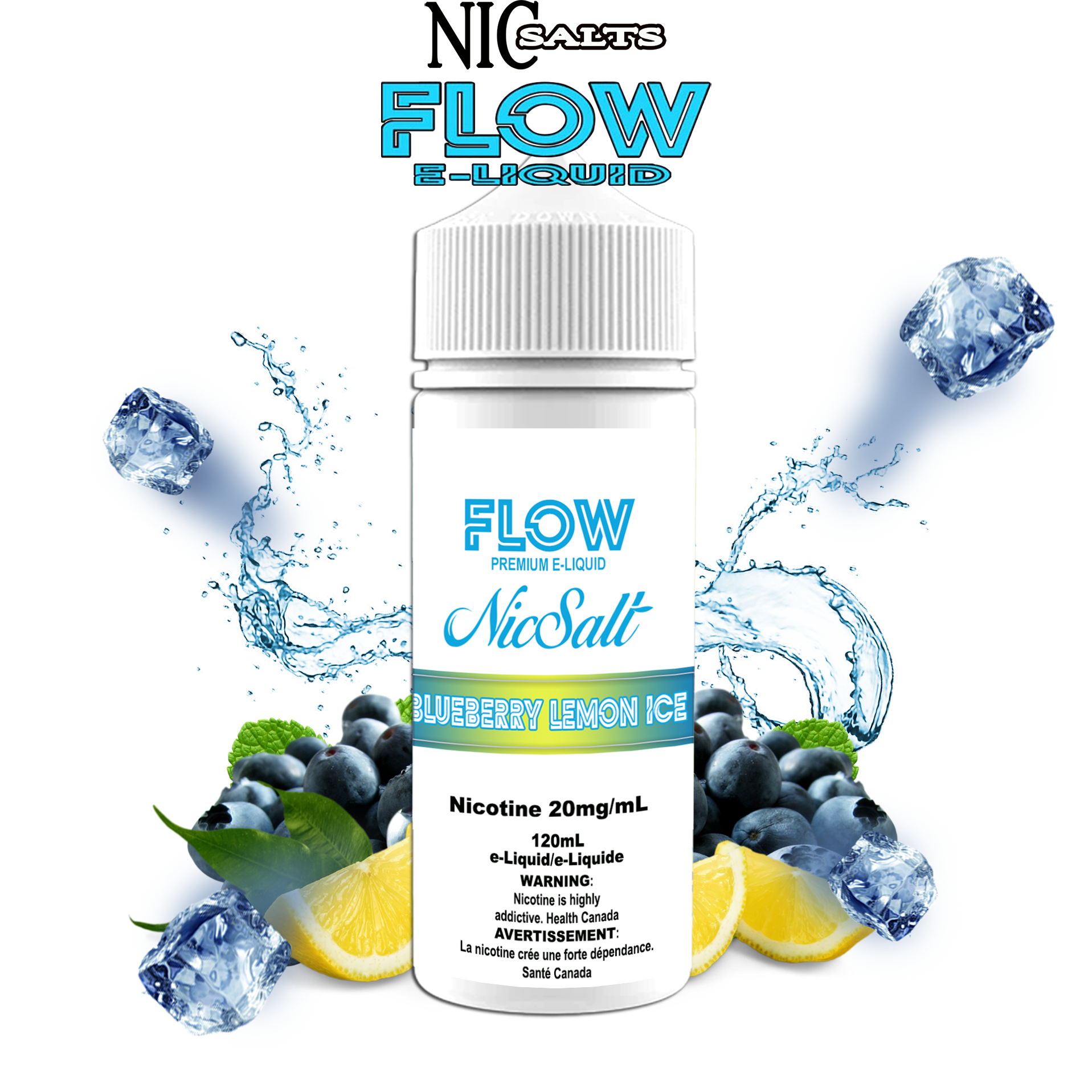 CUSTOM FLOW E-LIQUID SALT - BLUEBERRY LEMON ICE