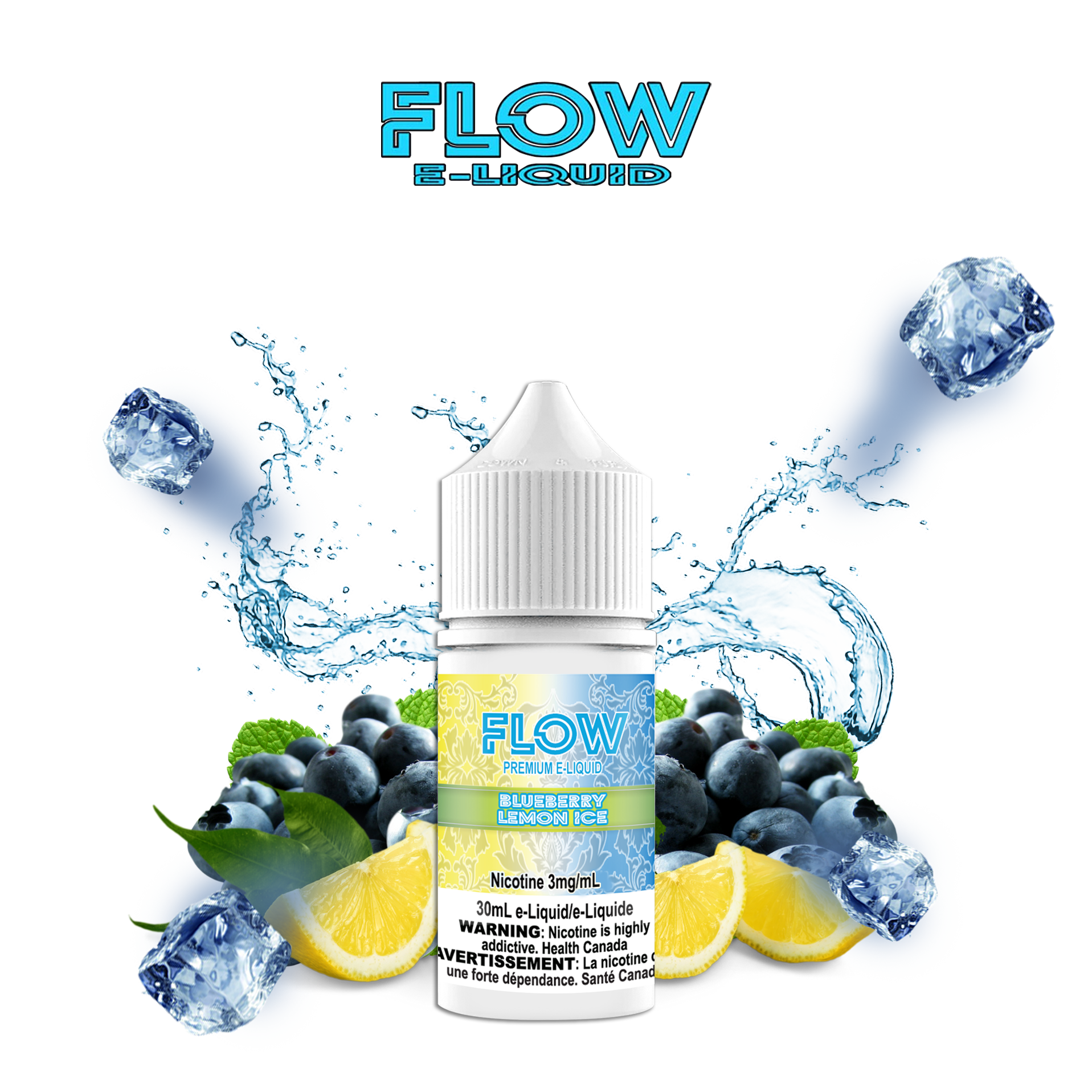 CUSTOM FLOW E-LIQUID - BLUEBERRY LEMON ICE