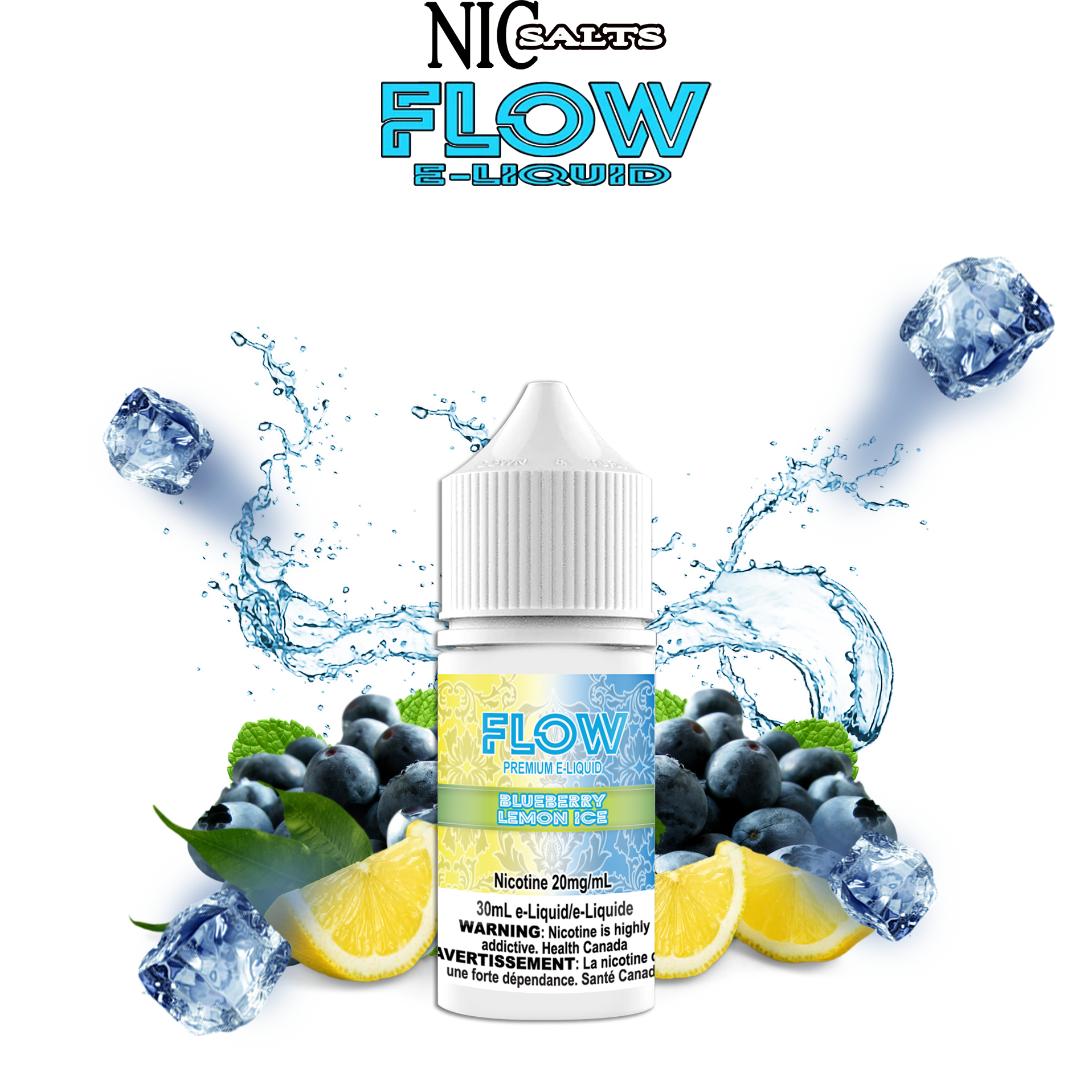FLOW E-LIQUID SALT - BLUEBERRY LEMON ICE 30ML