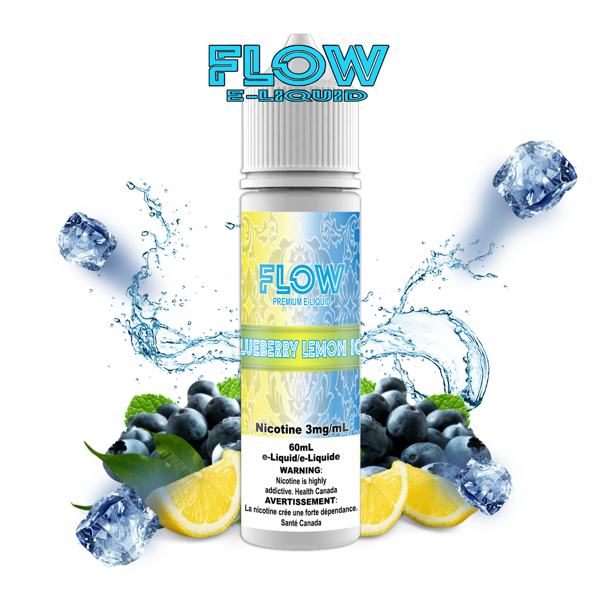FLOW E-LIQUID - BLUEBERRY LEMON ICE 60ML