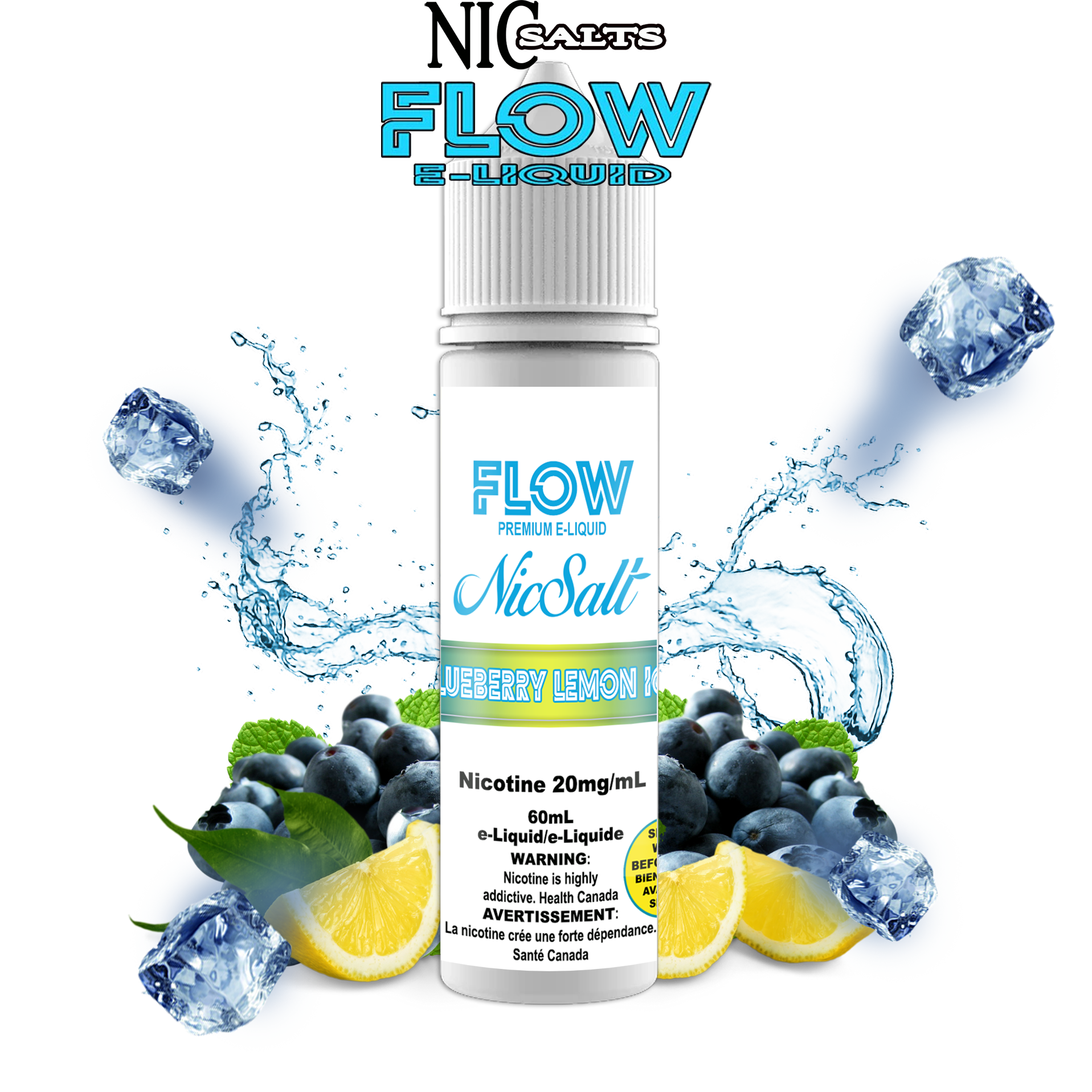 FLOW E-LIQUID SALT - BLUEBERRY LEMON ICE 60ML