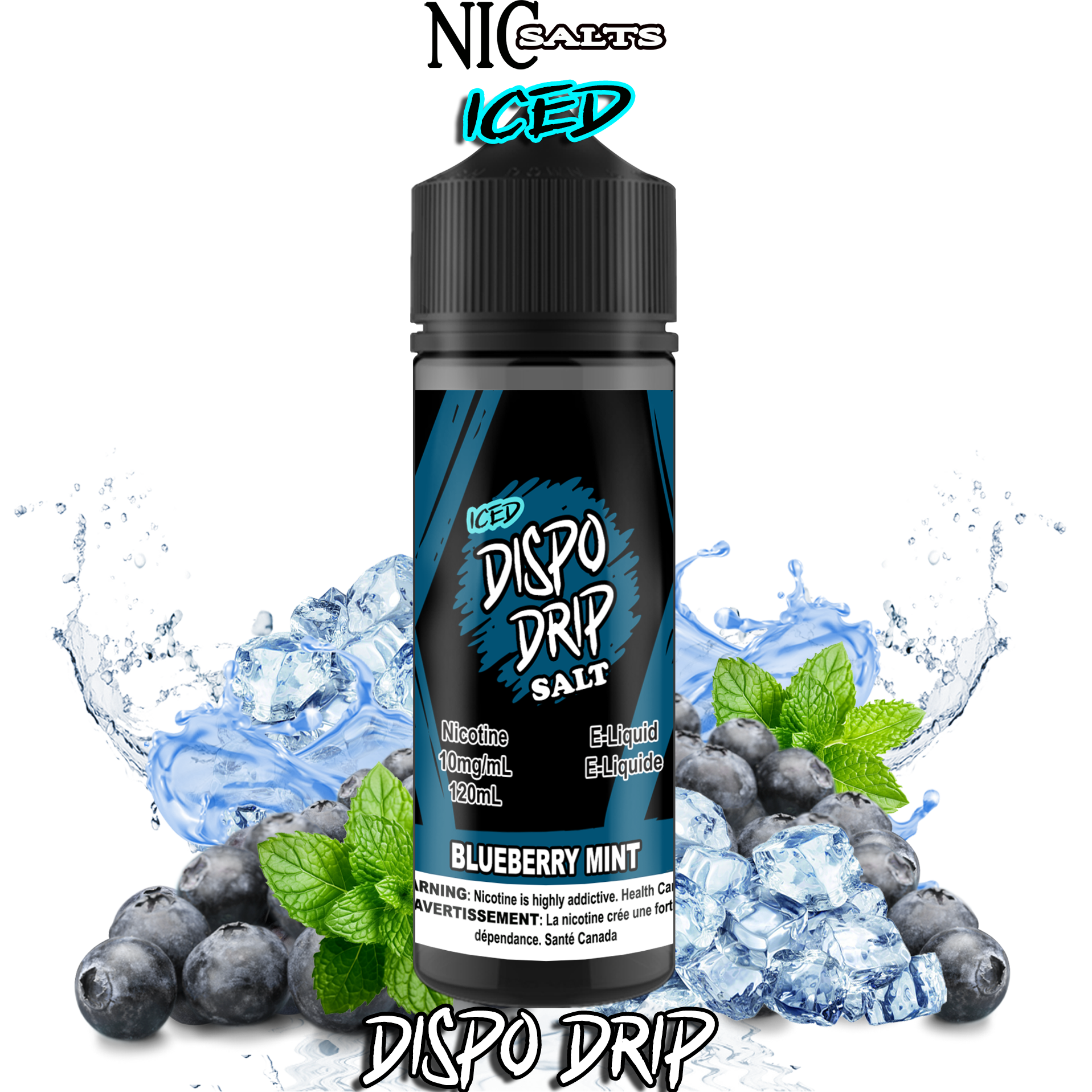 CUSTOM DISPO DRIP SALT - BLUEBERRY MINT