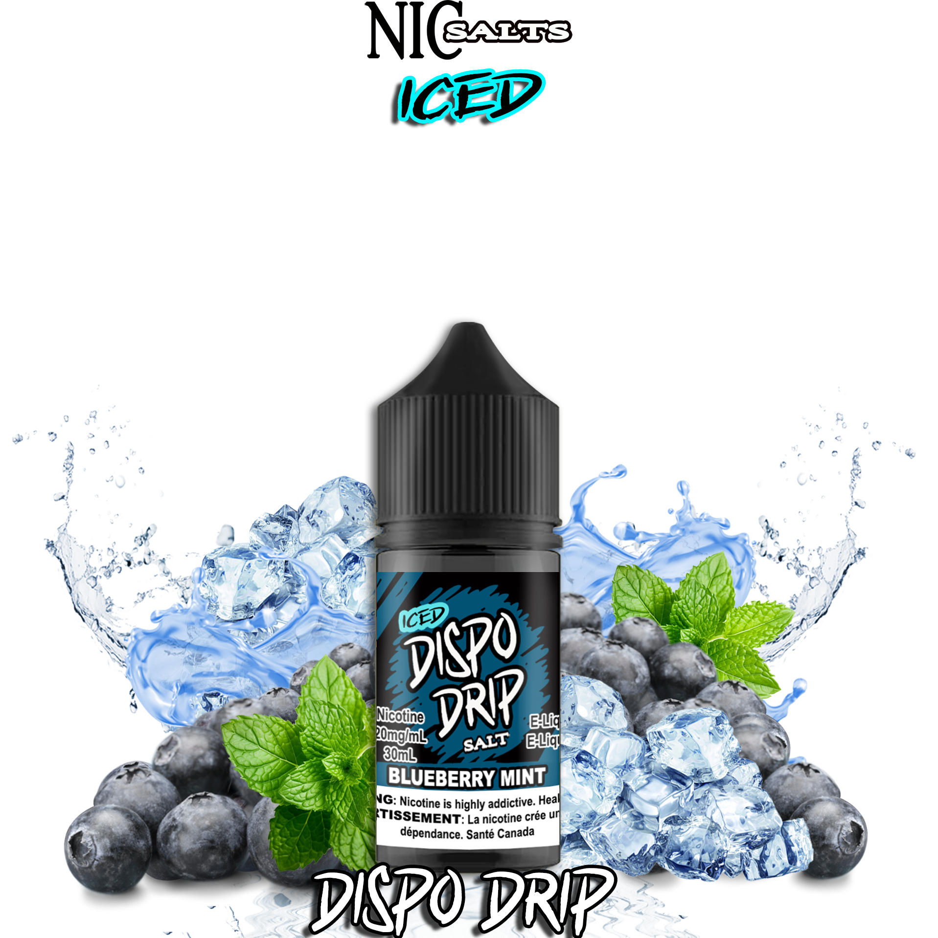 CUSTOM DISPO DRIP SALT - BLUEBERRY MINT