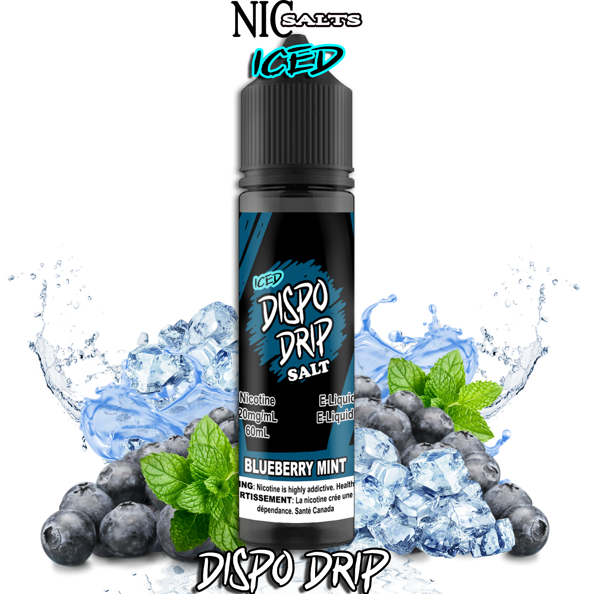 CUSTOM DISPO DRIP SALT - BLUEBERRY MINT
