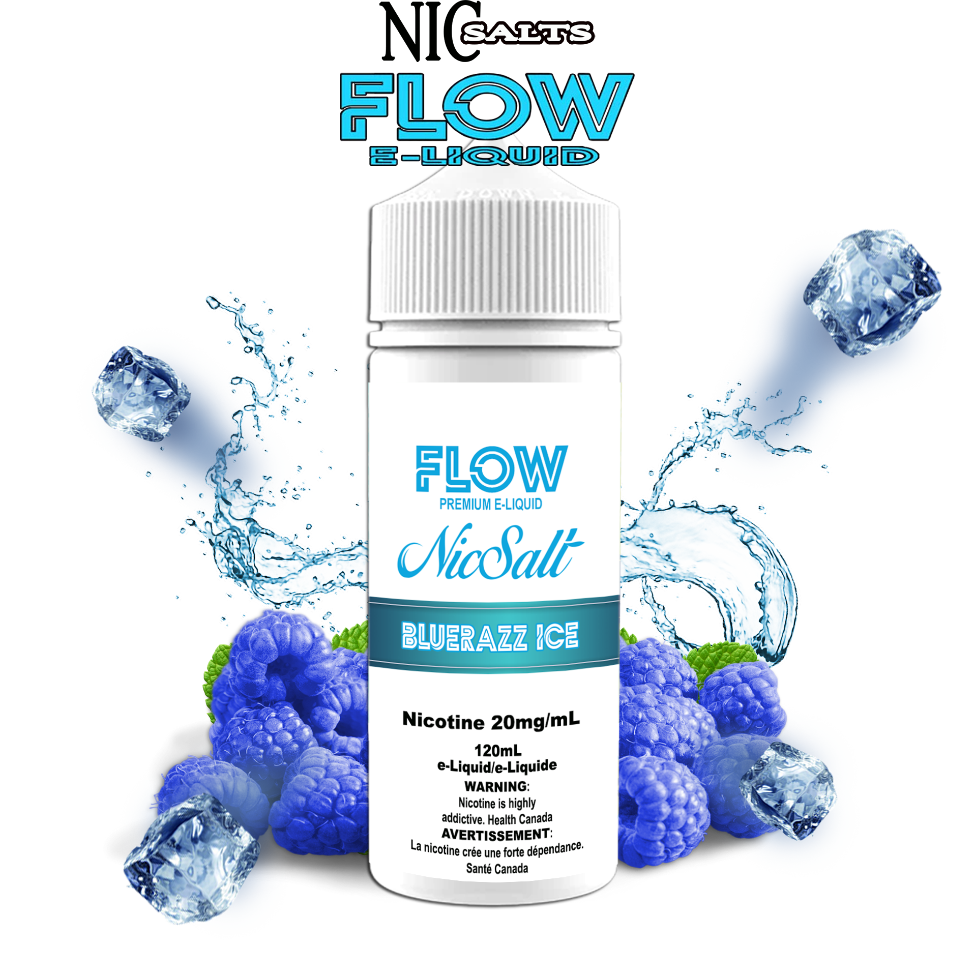 CUSTOM FLOW E-LIQUID SALT - BLUERAZZ ICE