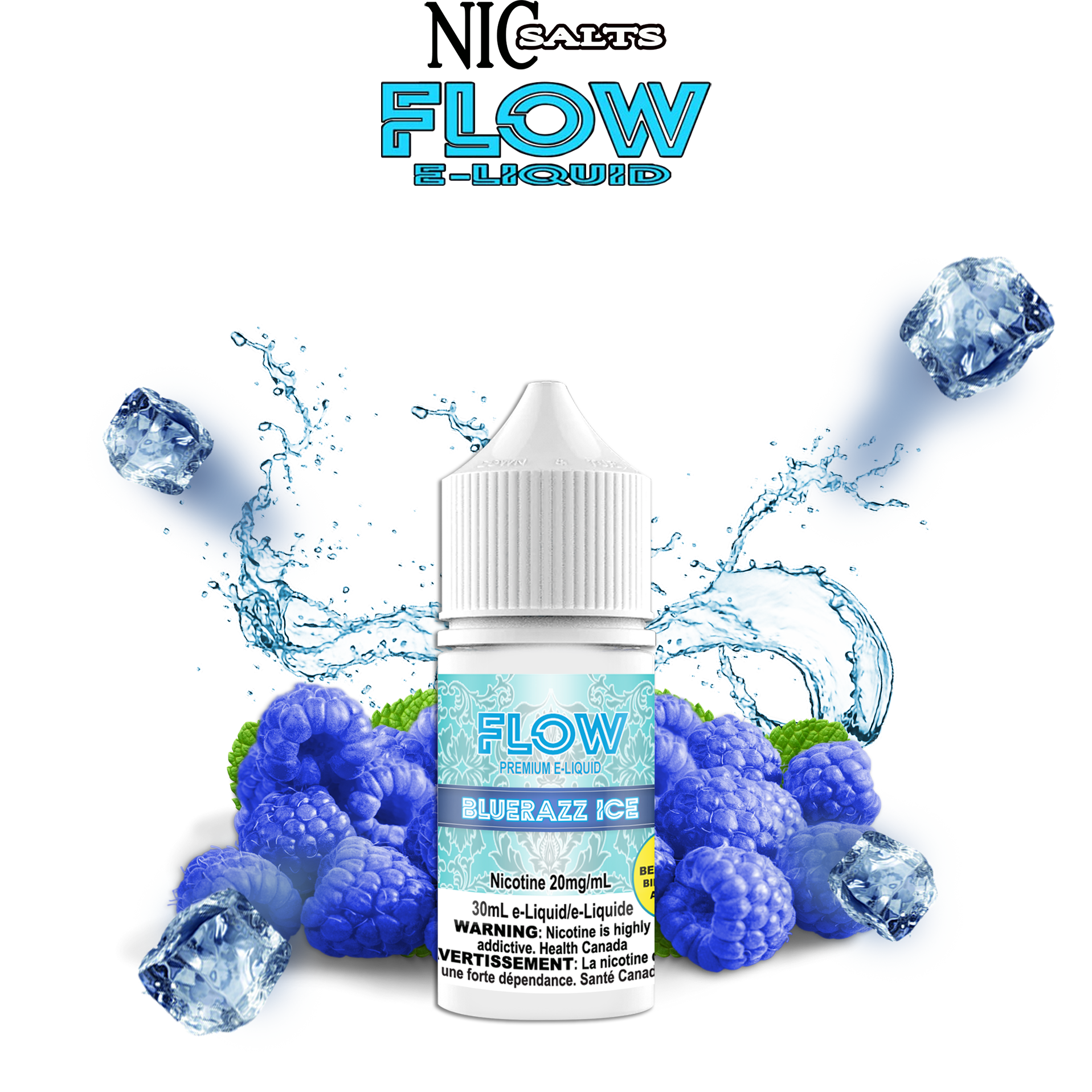 FLOW E-LIQUID SALT - BLUERAZZ ICE 30ML