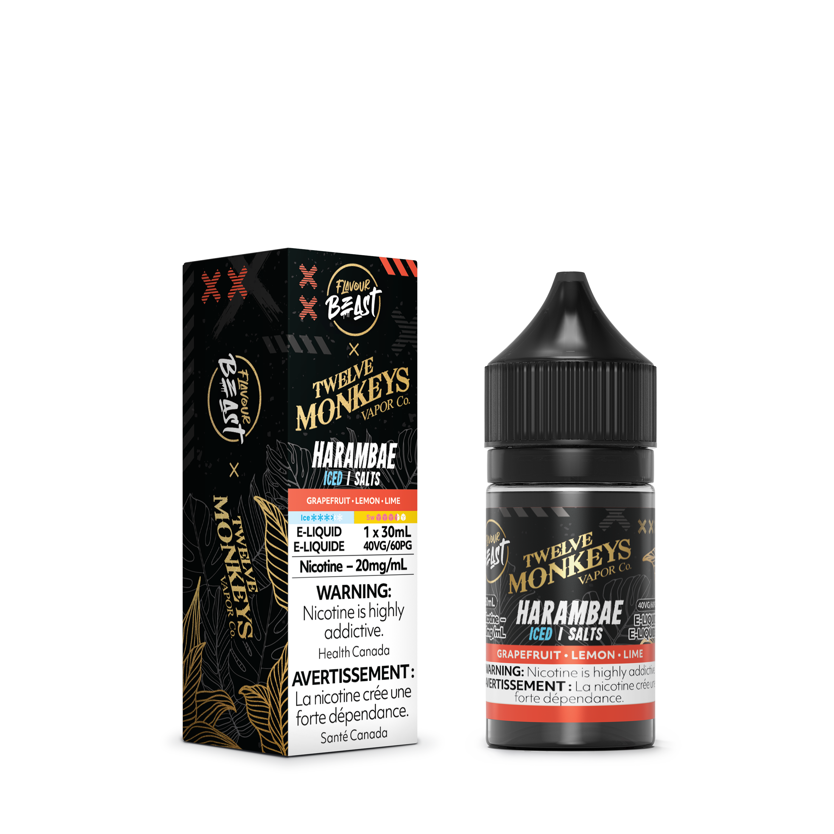 FLAVOUR BEAST x TWELVE MONKEYS SALT - HARAMBAE ICED 30ML