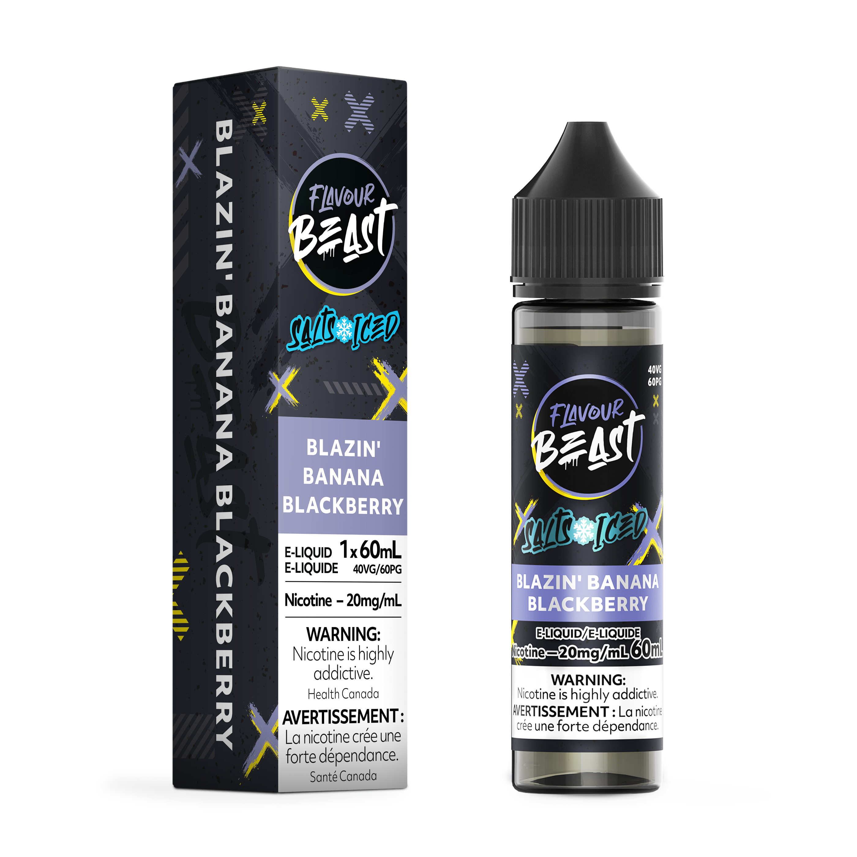 FLAVOUR BEAST SALT - BLAZIN' BANANA BLACKBERRY ICED 60ML
