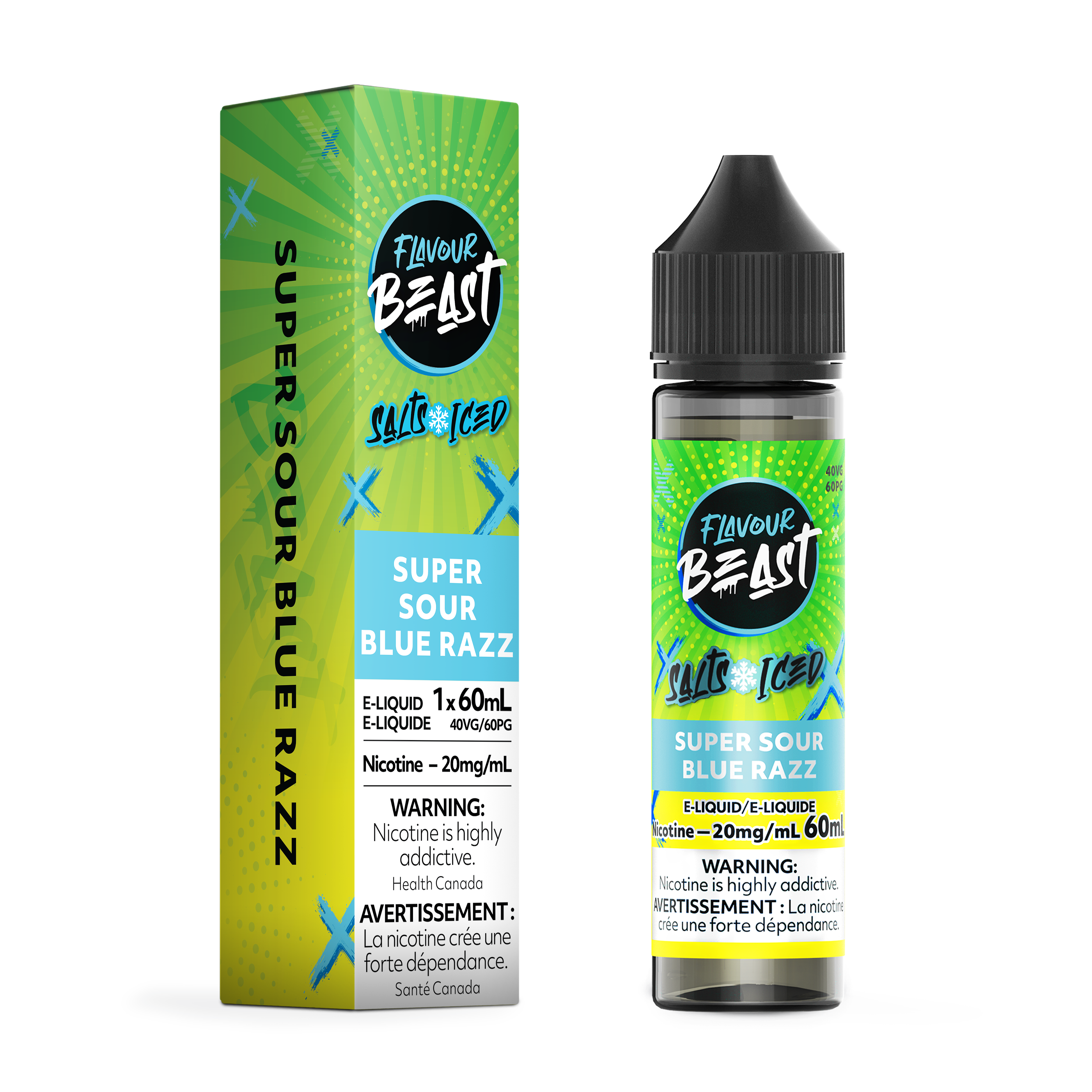 FLAVOUR BEAST SALT - SUPER SOUR BLUE RAZZ ICED 60ML