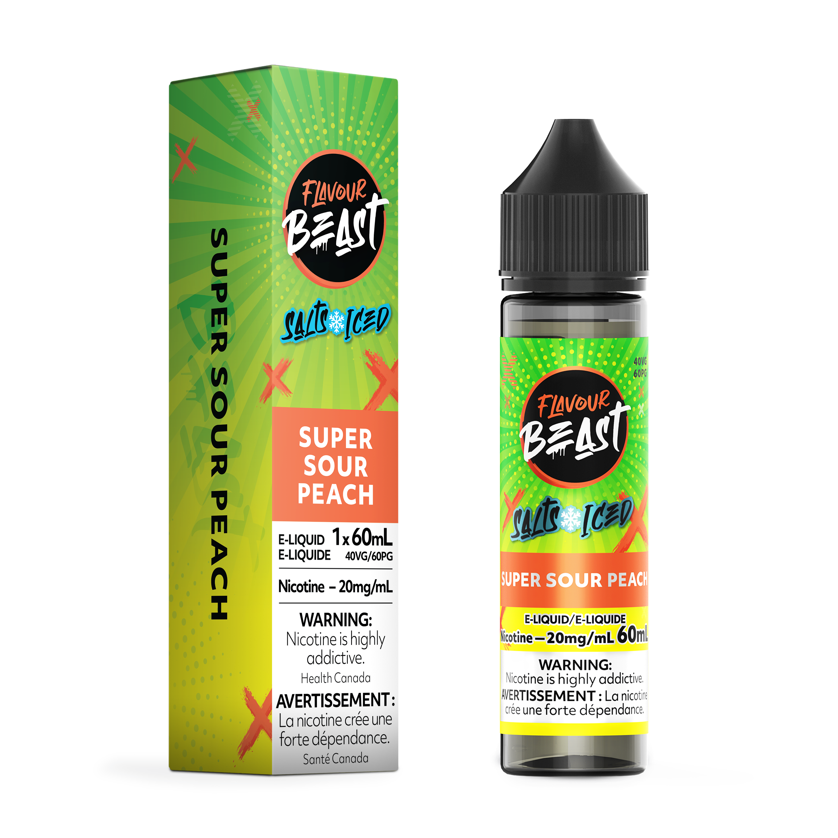 FLAVOUR BEAST SALT - SUPER SOUR PEACH ICED 60ML