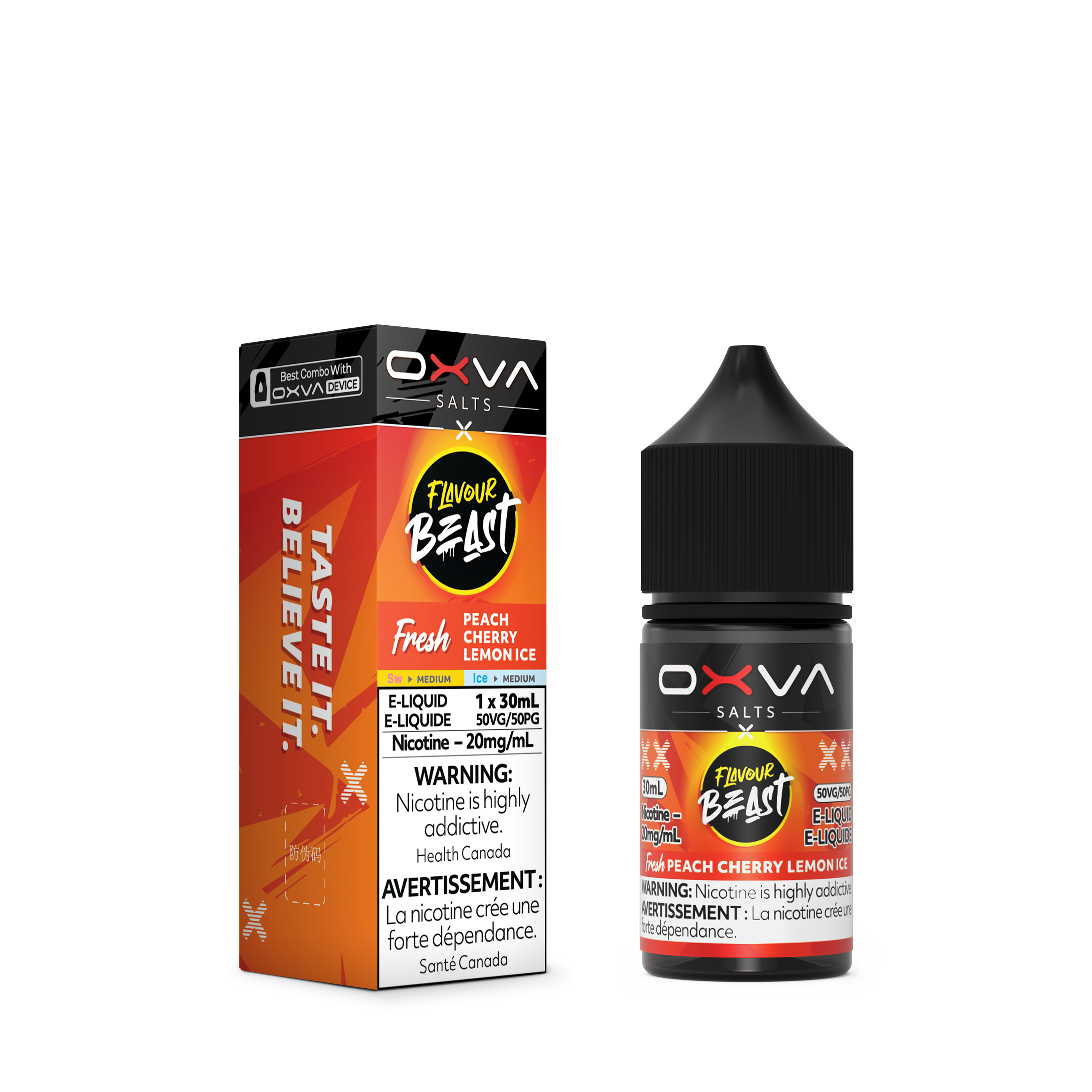 FLAVOUR BEAST x OXVA SALT - FRESH PEACH CHERRY LEMON ICE
