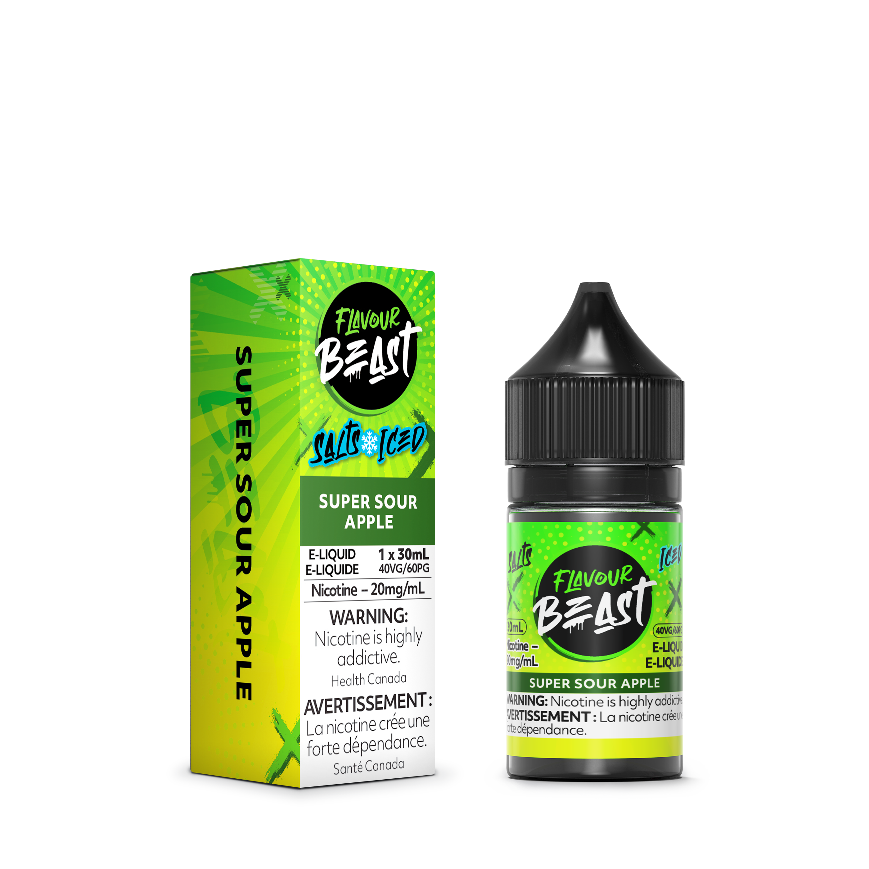 FLAVOUR BEAST SALT - SUPER SOUR APPLE ICED 30ML