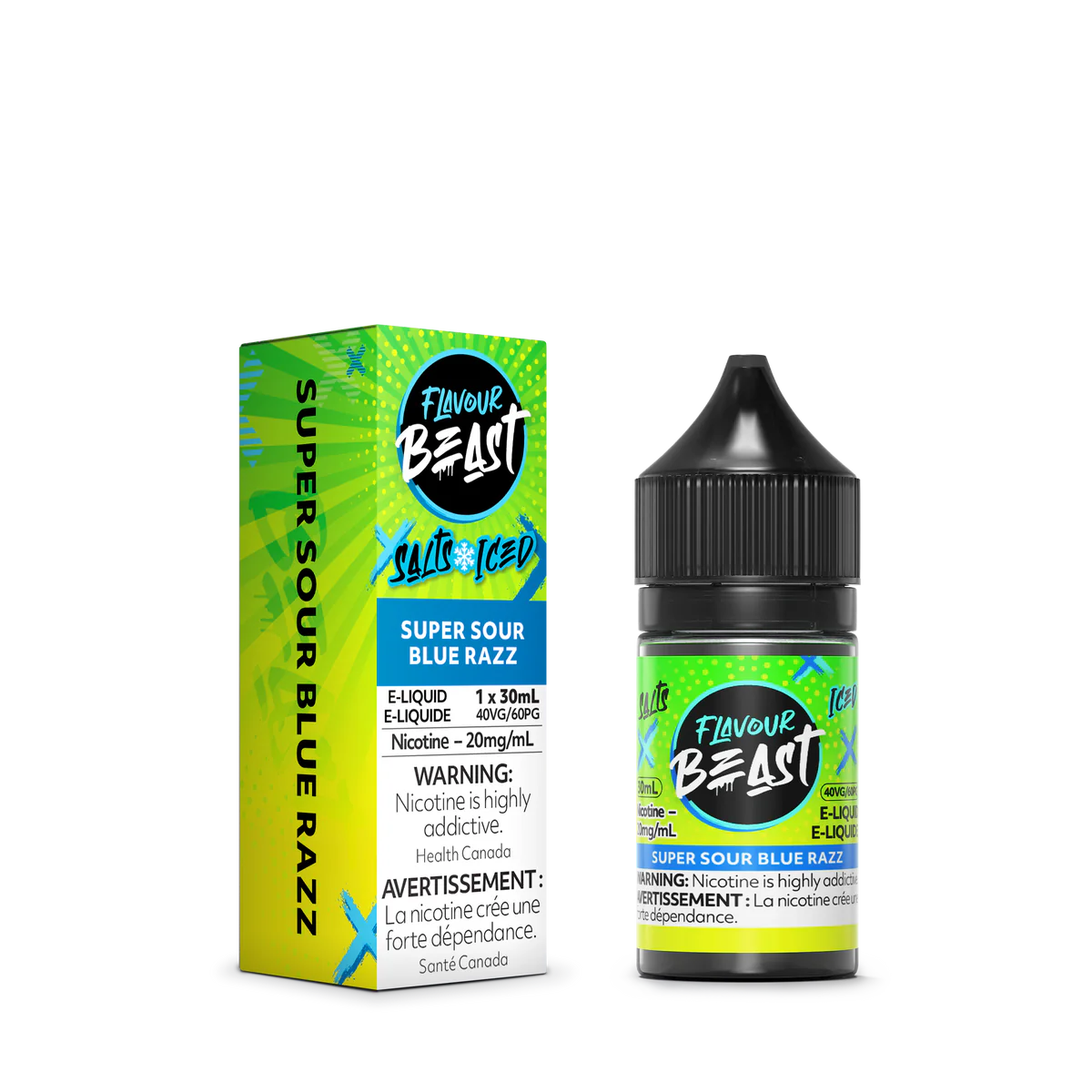 FLAVOUR BEAST SALT - SUPER SOUR BLUE RAZZ ICED 30ML