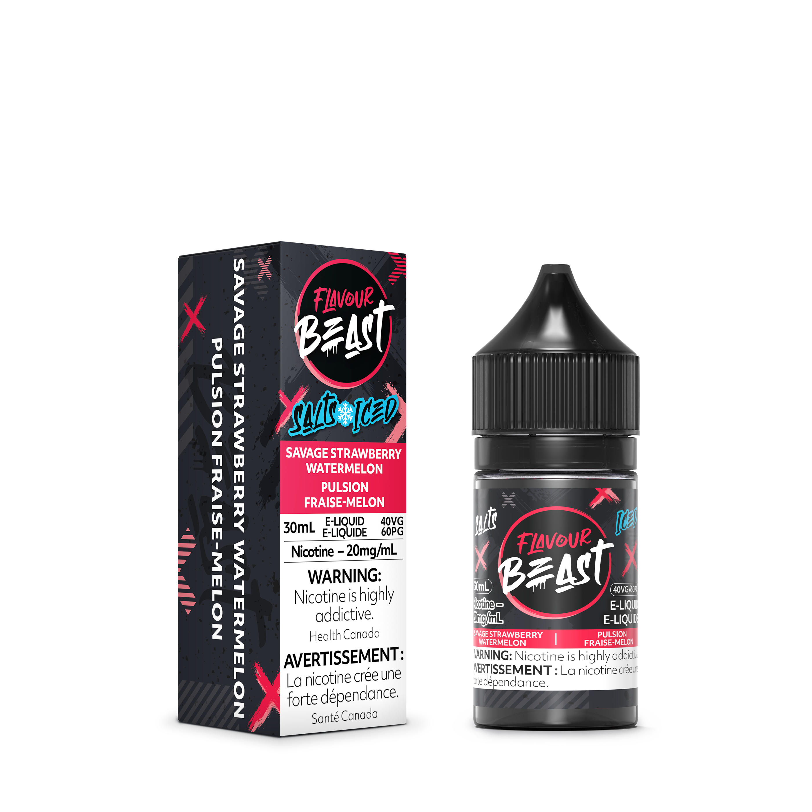 FLAVOUR BEAST SALT - SAVAGE STRAWBERRY WATERMELON ICED 30ML