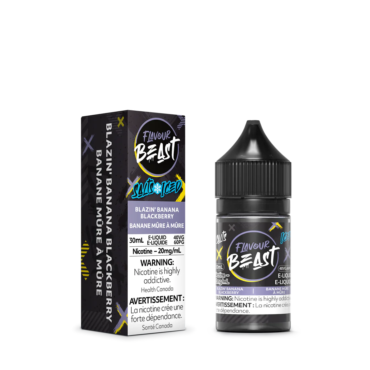 FLAVOUR BEAST SALT - BLAZIN' BANANA BLACKBERRY ICED 30ML