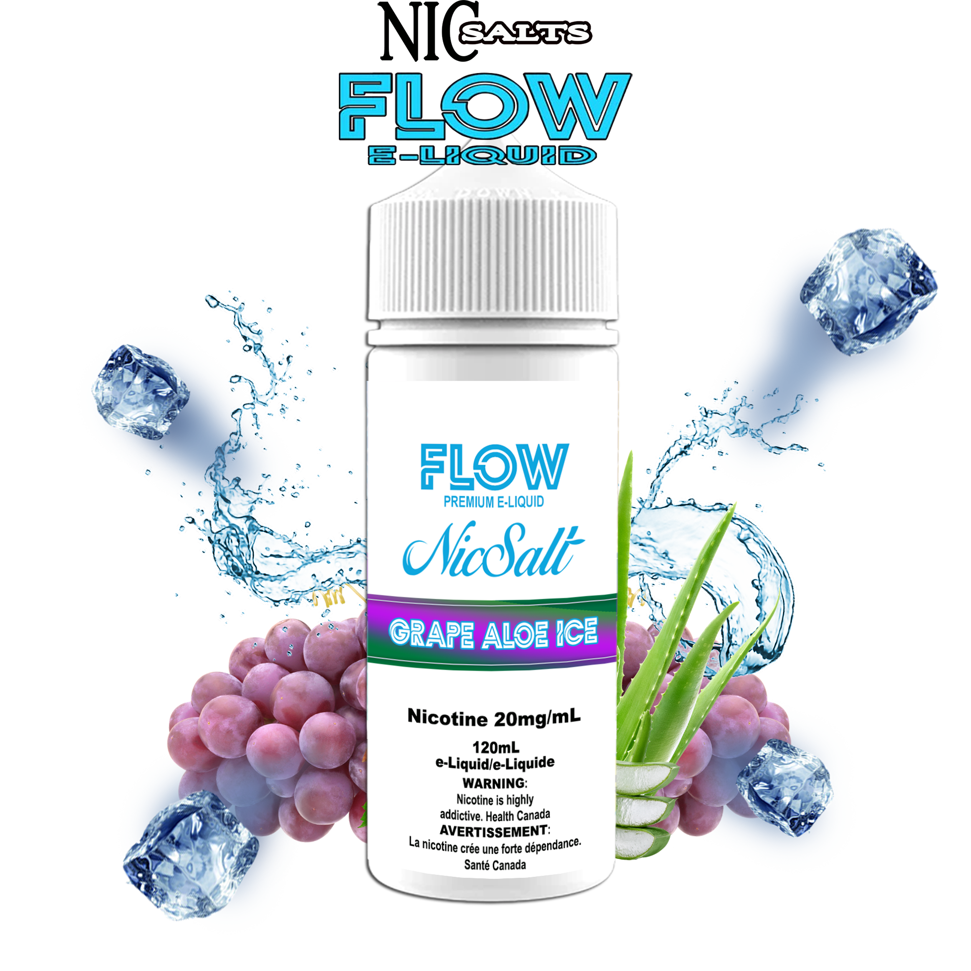 CUSTOM FLOW E-LIQUID SALT - GRAPE ALOE ICE