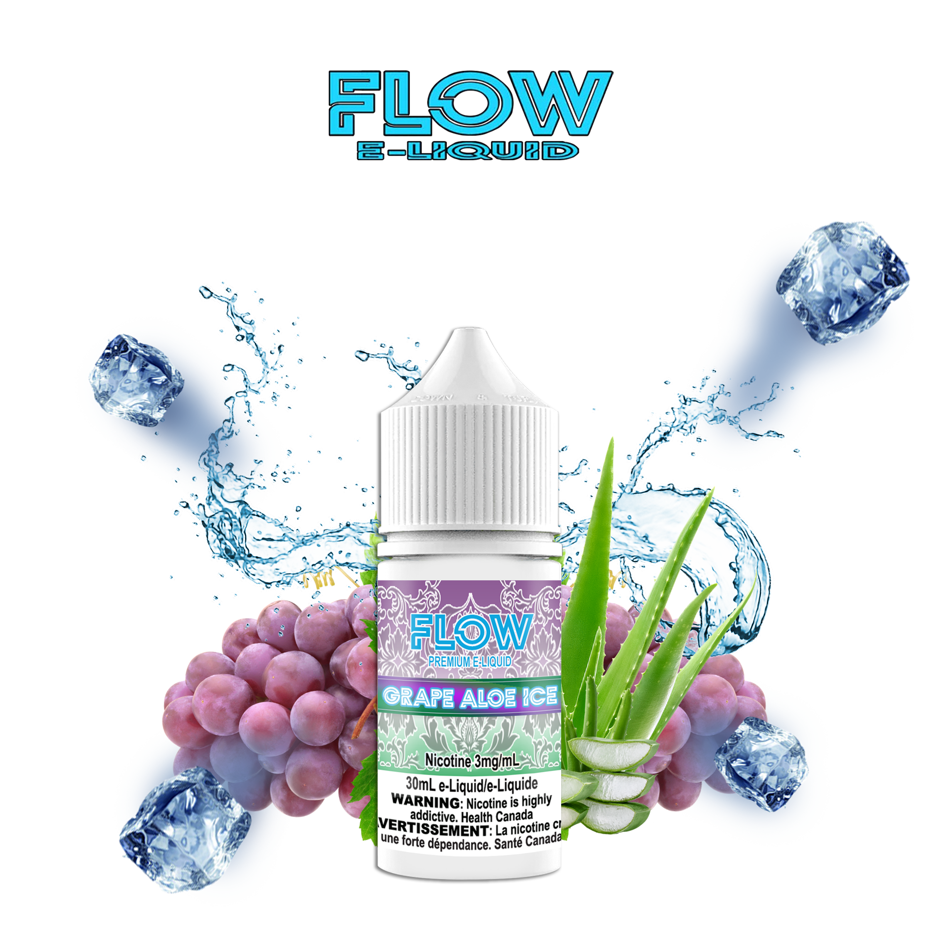 CUSTOM FLOW E-LIQUID - GRAPE ALOE ICE