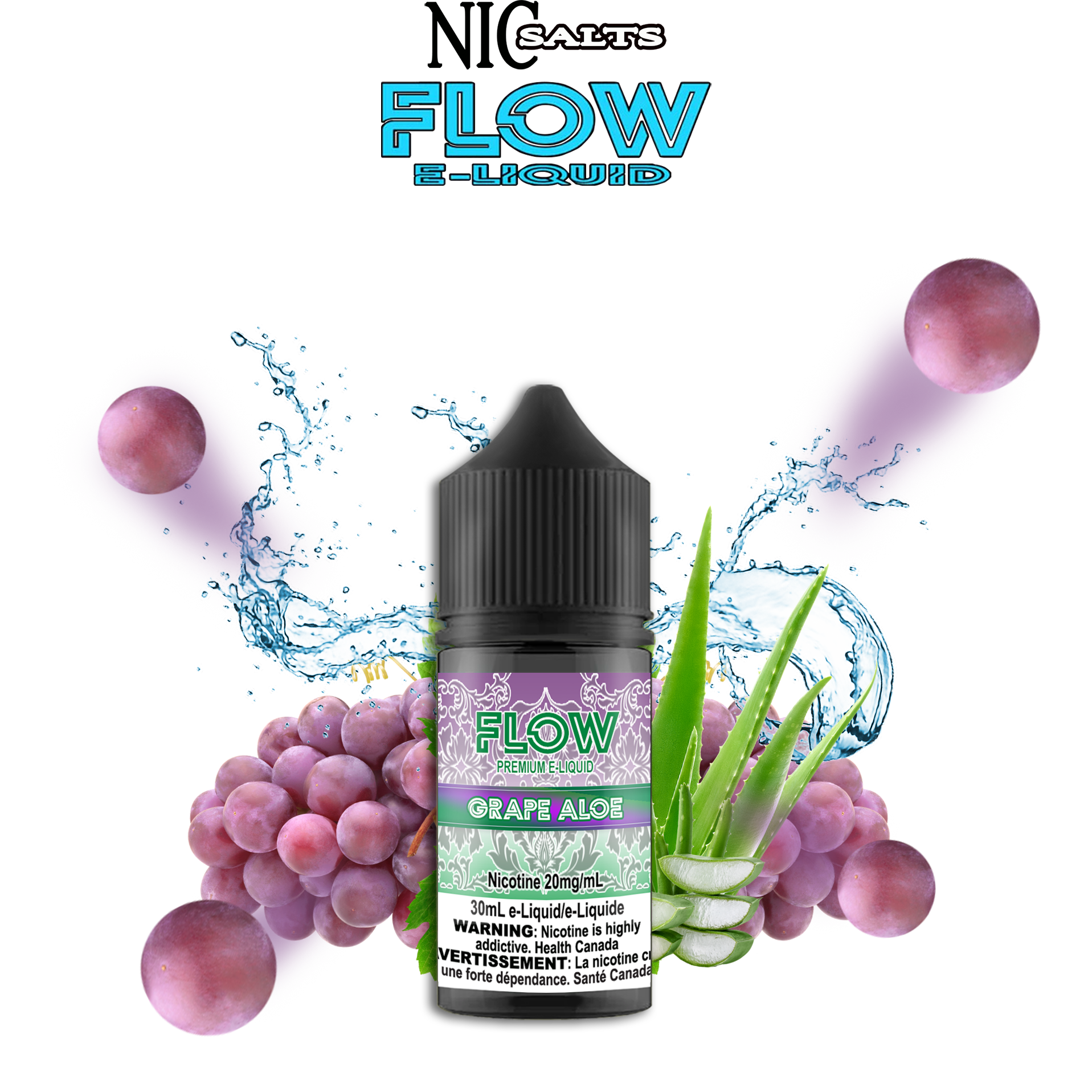 FLOW E-LIQUID SALT - GRAPE ALOE 30ML