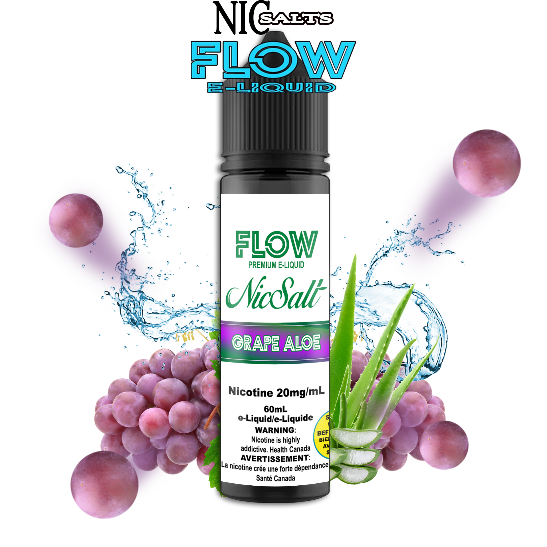 FLOW E-LIQUID SALT - GRAPE ALOE 60ML
