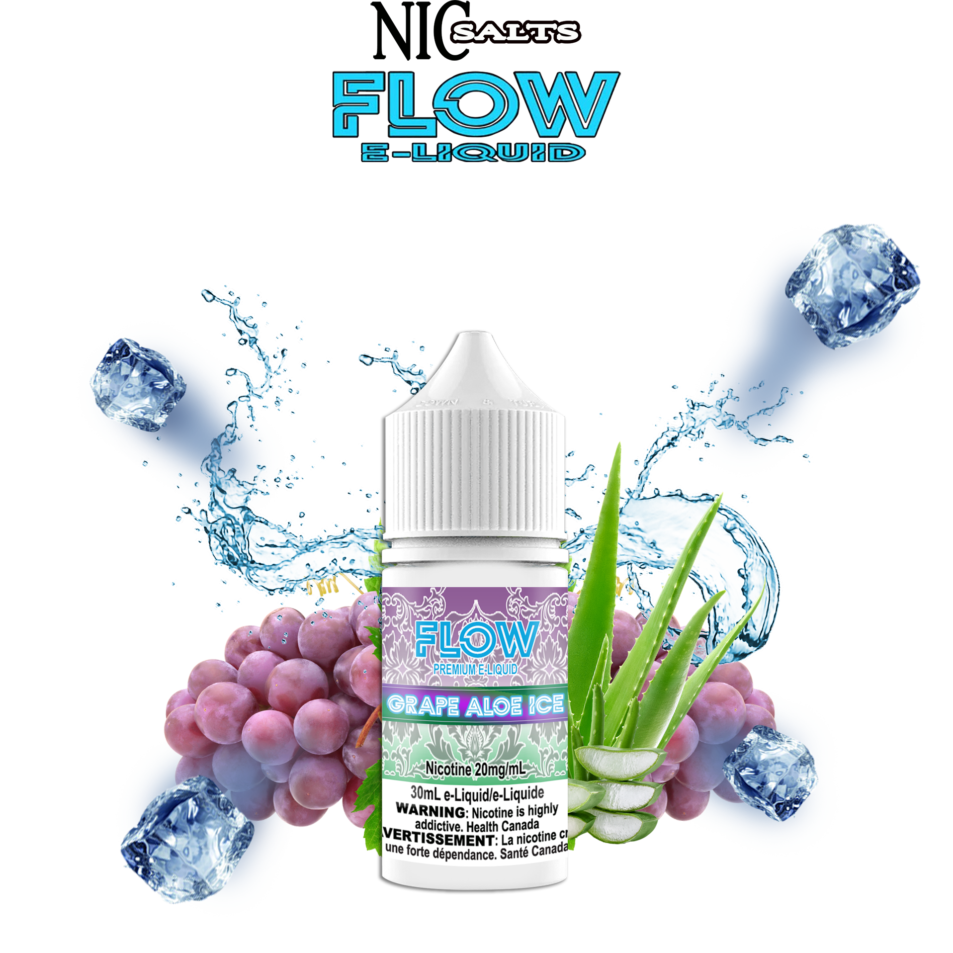 FLOW E-LIQUID SALT - GRAPE ALOE ICE 30ML