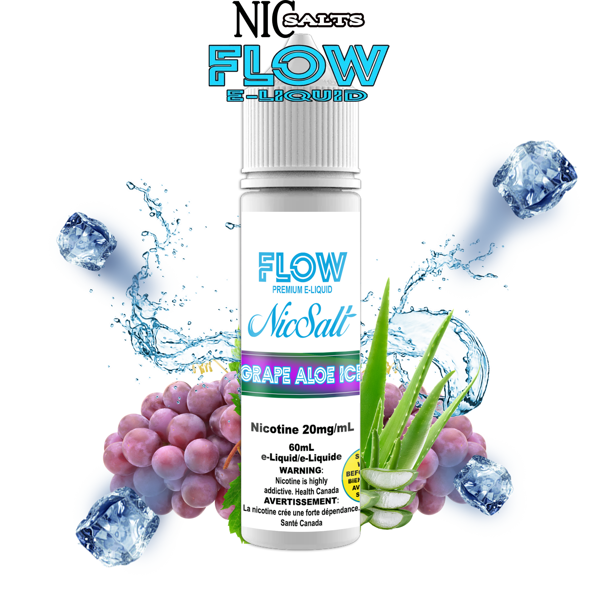 FLOW E-LIQUID SALT - GRAPE ALOE ICE 60ML