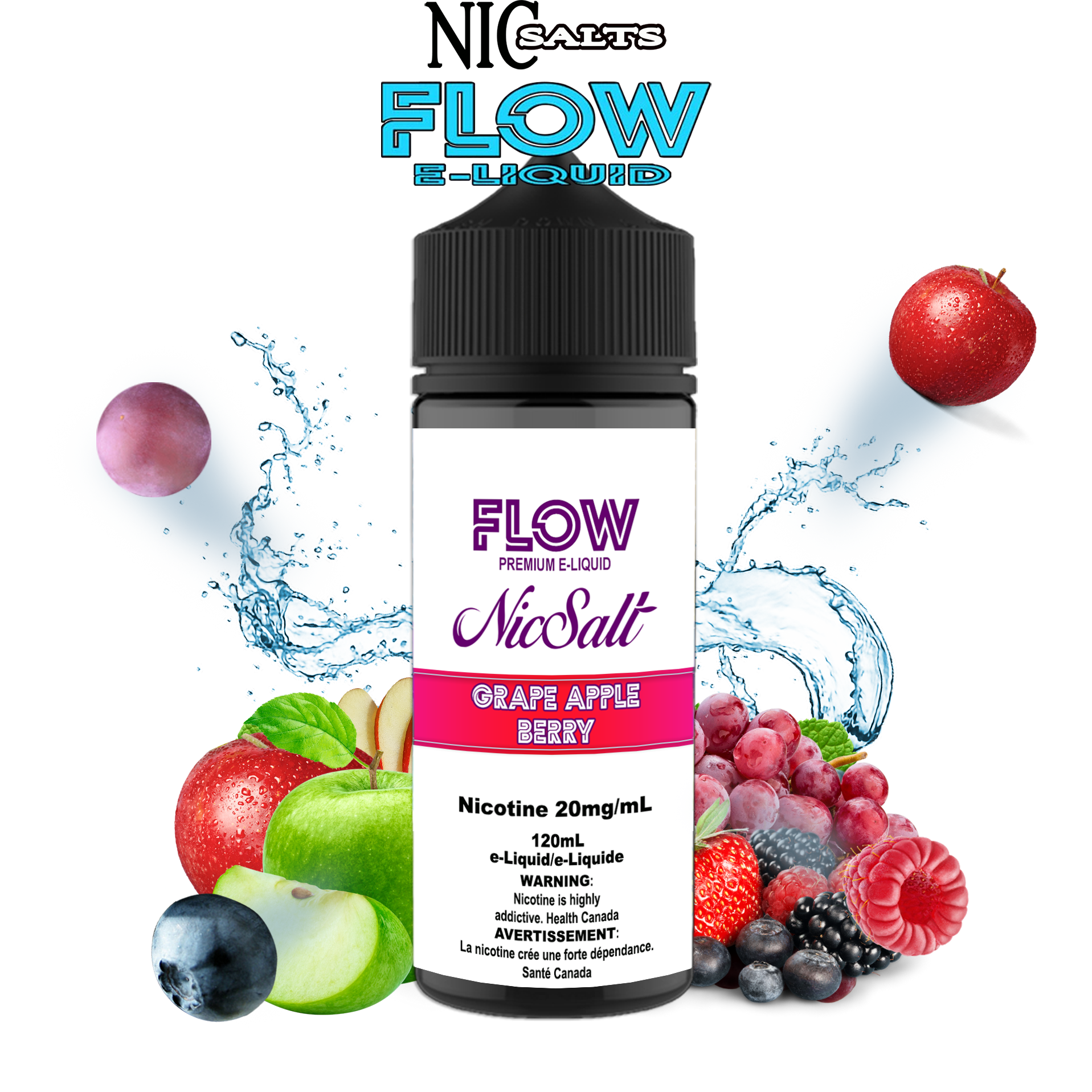 CUSTOM FLOW E-LIQUID SALT - GRAPE APPLE BERRIES