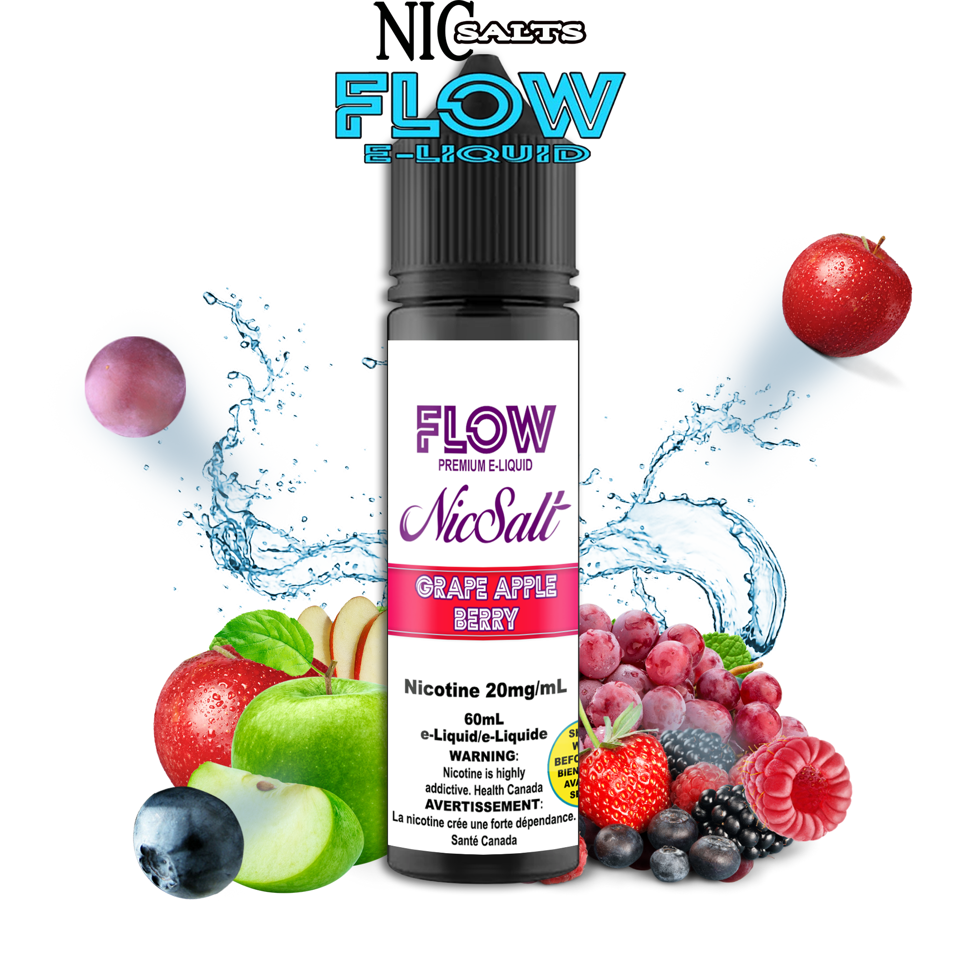 CUSTOM FLOW E-LIQUID SALT - GRAPE APPLE BERRIES