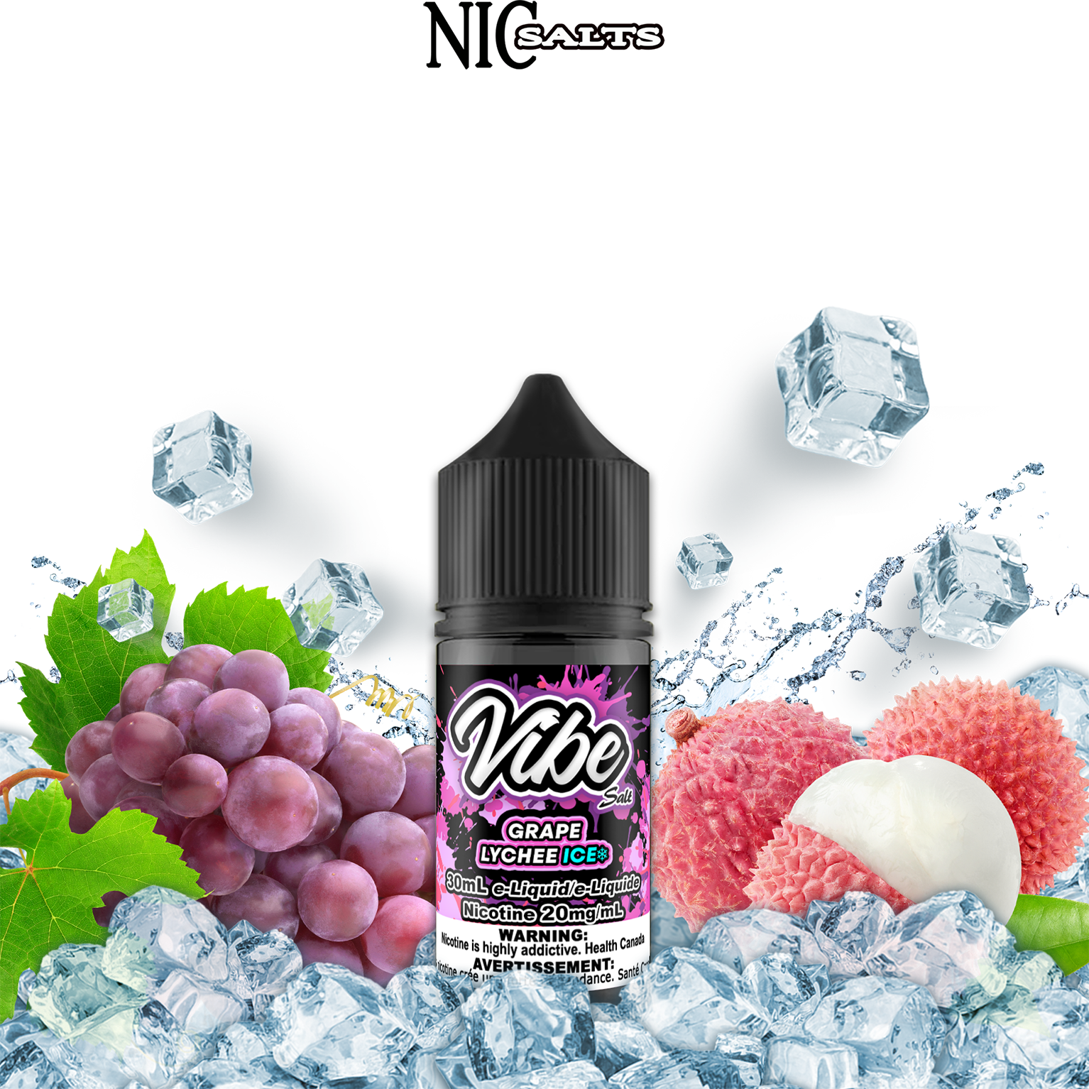 CUSTOM VIBE SALT - GRAPE LYCHEE ICE