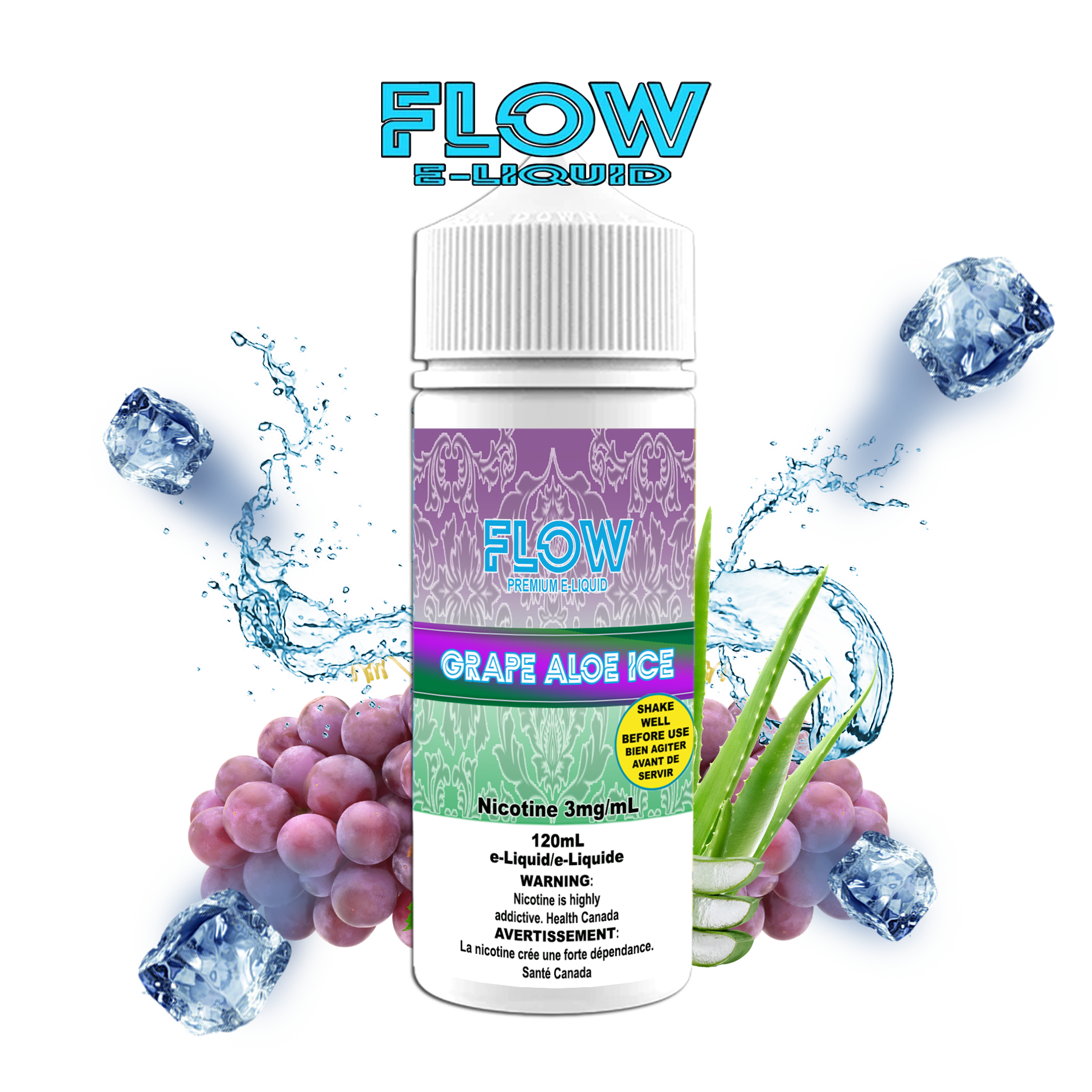 CUSTOM FLOW E-LIQUID - GRAPE ALOE ICE