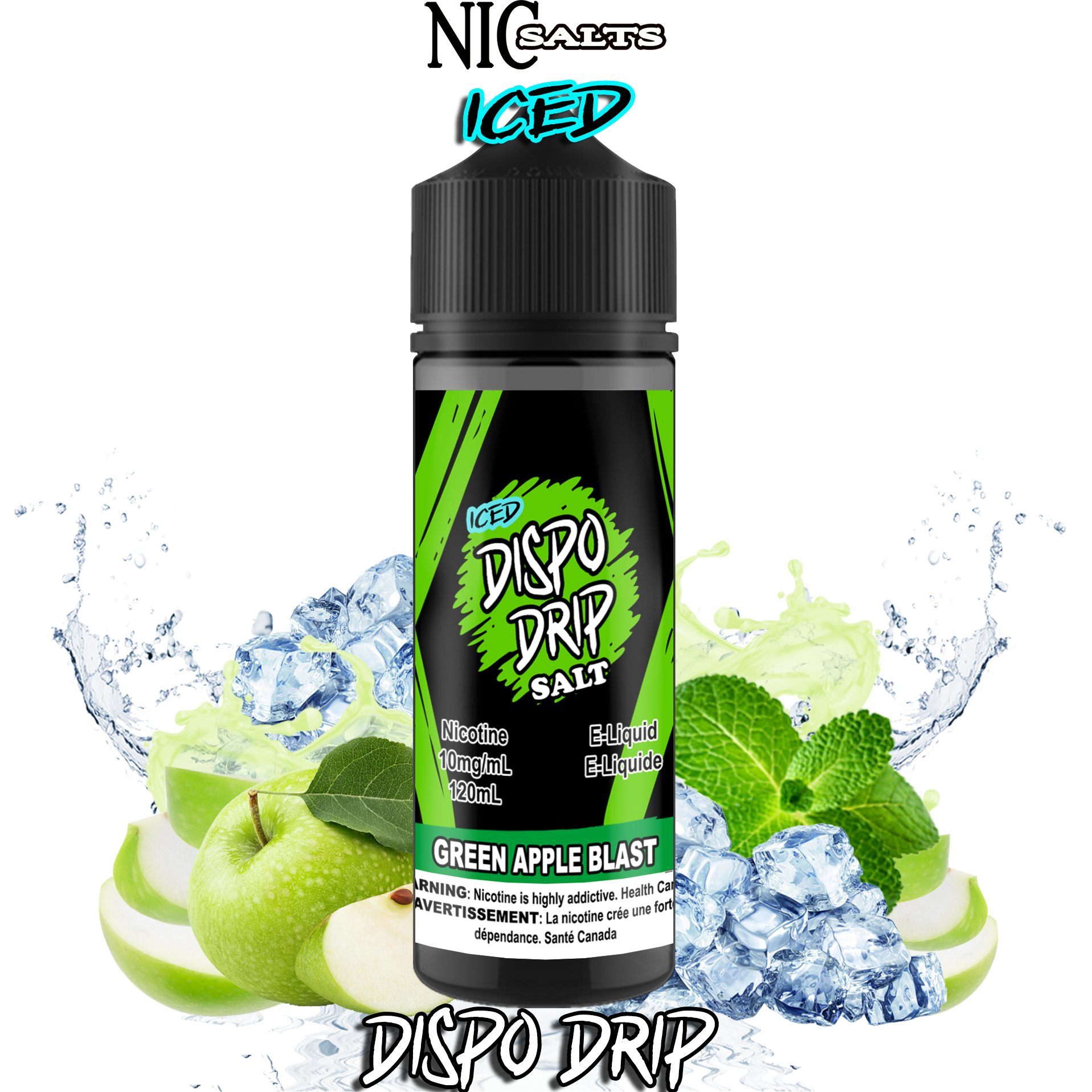 CUSTOM DISPO DRIP SALT - GREEN APPLE BLAST