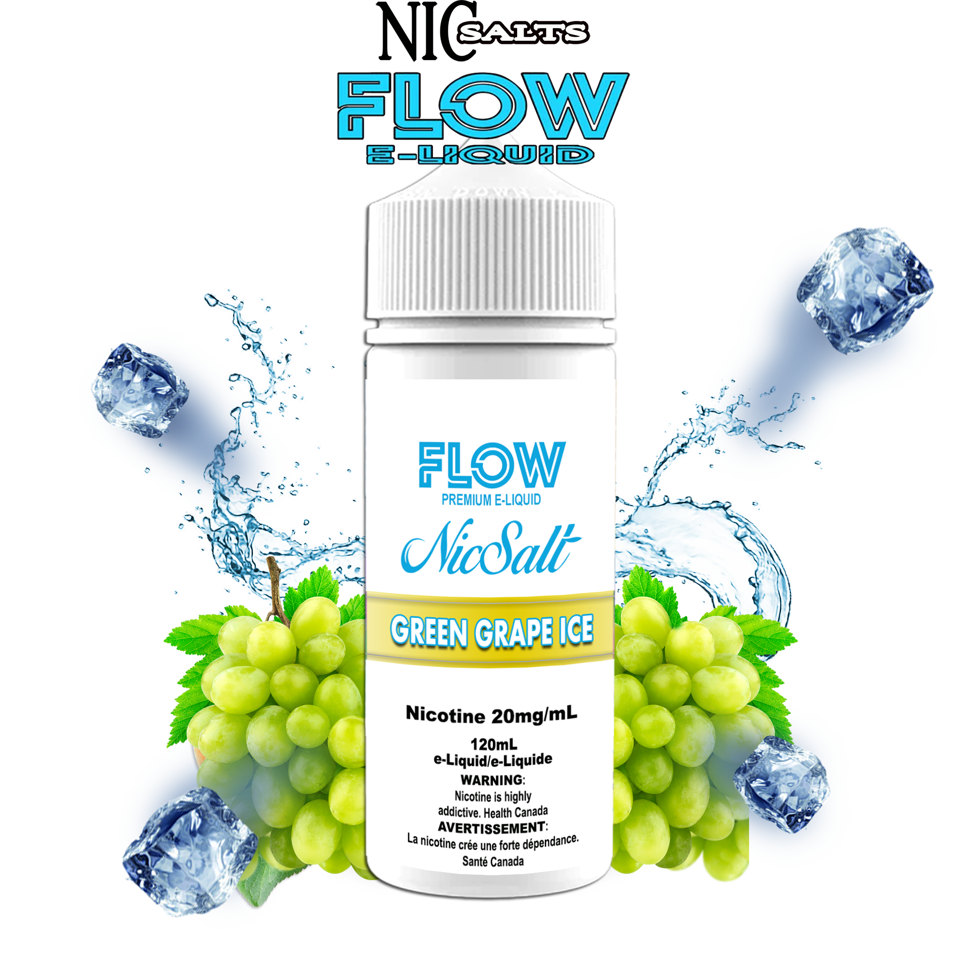 CUSTOM FLOW E-LIQUID SALT - GREEN GRAPE ICE