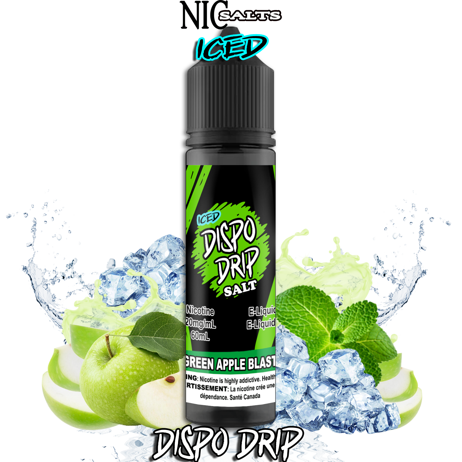 CUSTOM DISPO DRIP SALT - GREEN APPLE BLAST