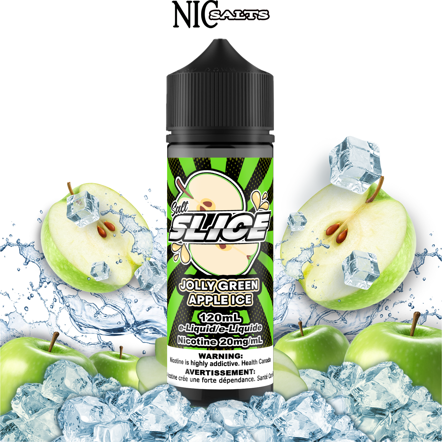 CUSTOM SLICE SALT - JOLLY GREEN APPLE ICE