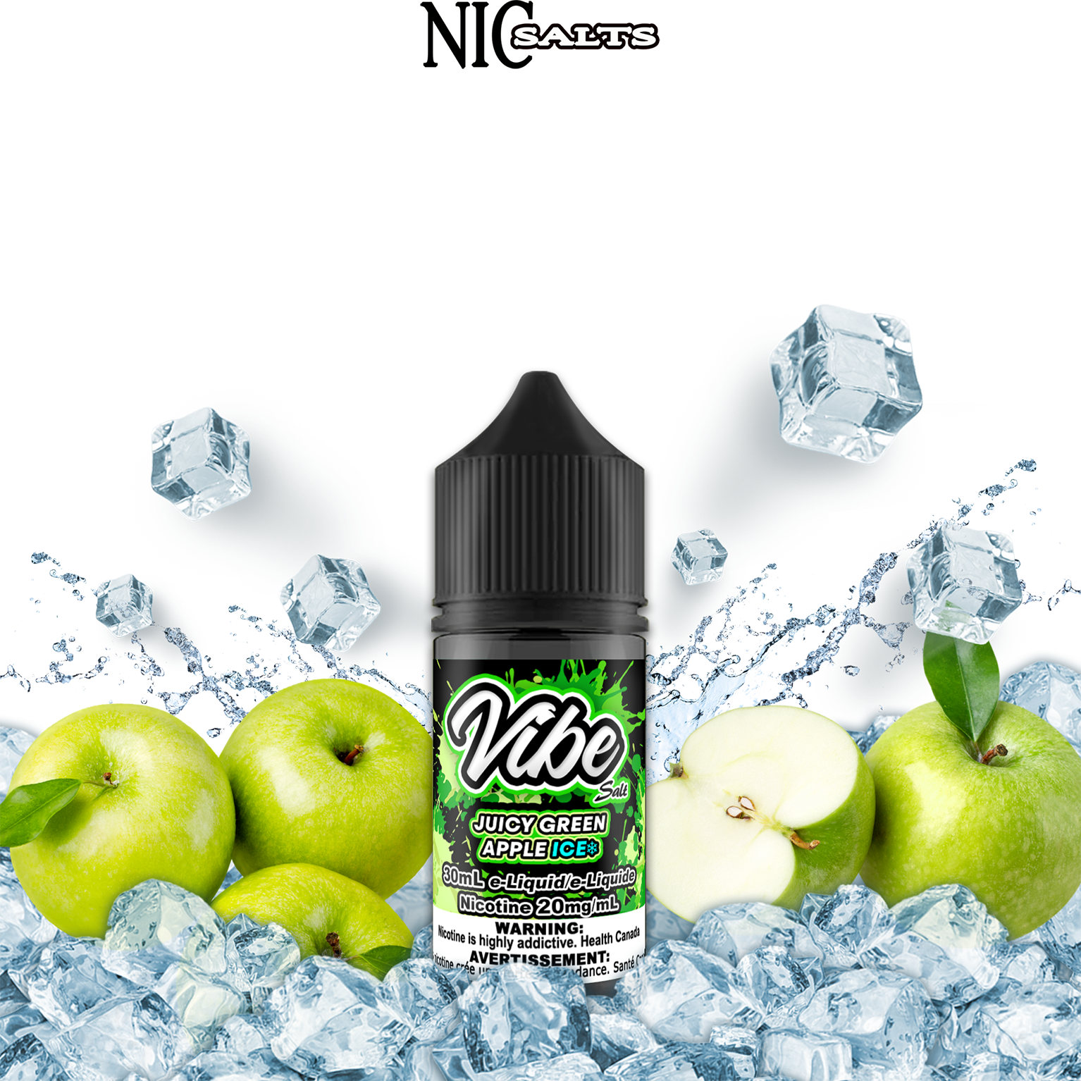 CUSTOM VIBE SALT - JUICY GREEN APPLE ICE