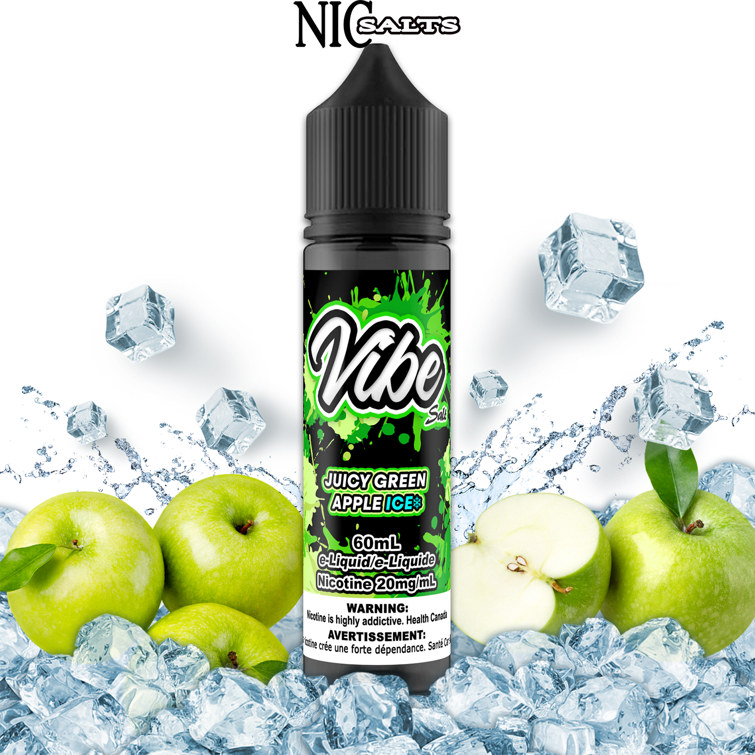 CUSTOM VIBE SALT - JUICY GREEN APPLE ICE