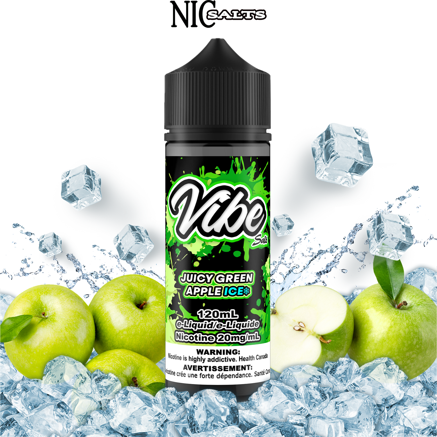 CUSTOM VIBE SALT - JUICY GREEN APPLE ICE