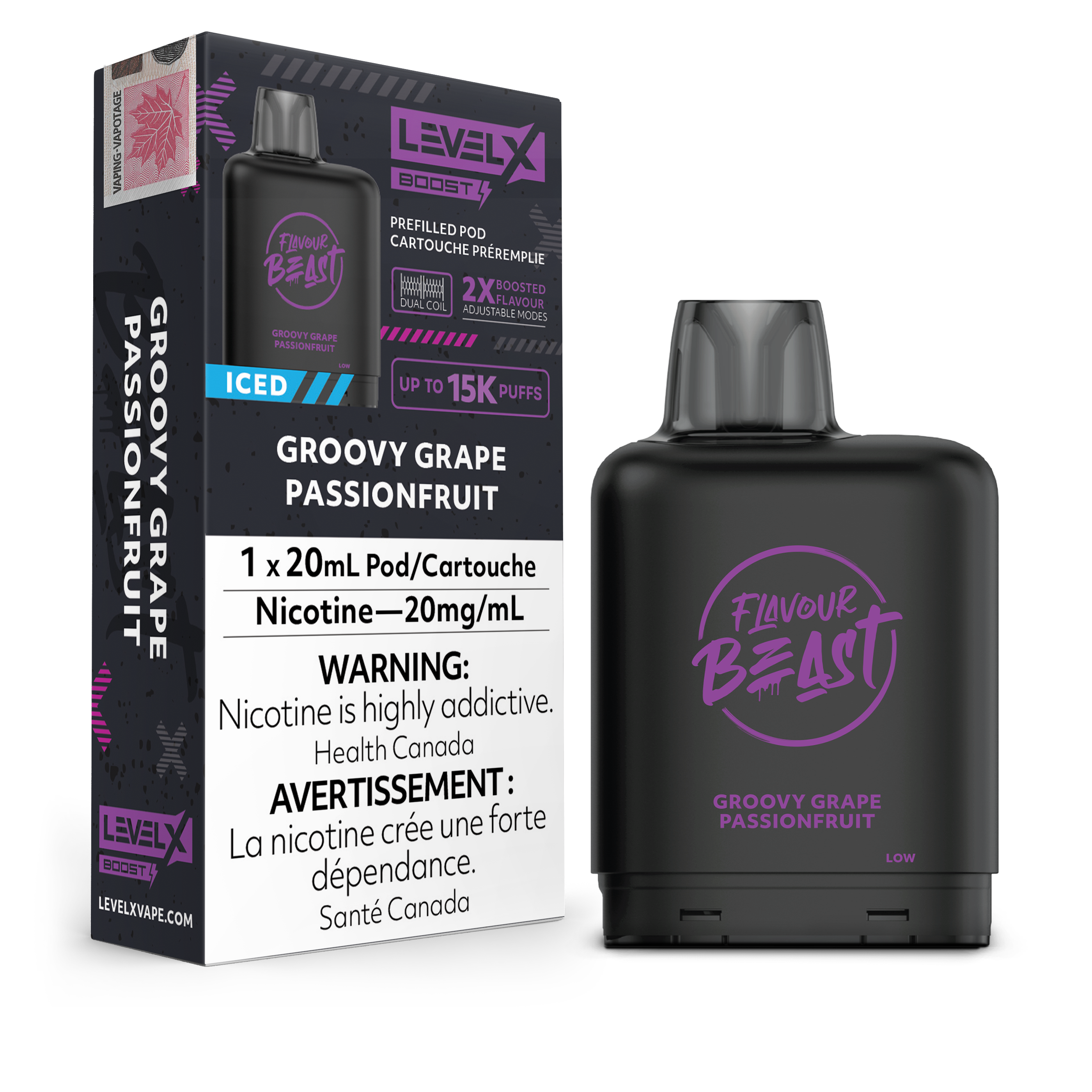 LEVEL X BOOST FLAVOUR BEAST Grape Passion Ice 20MG