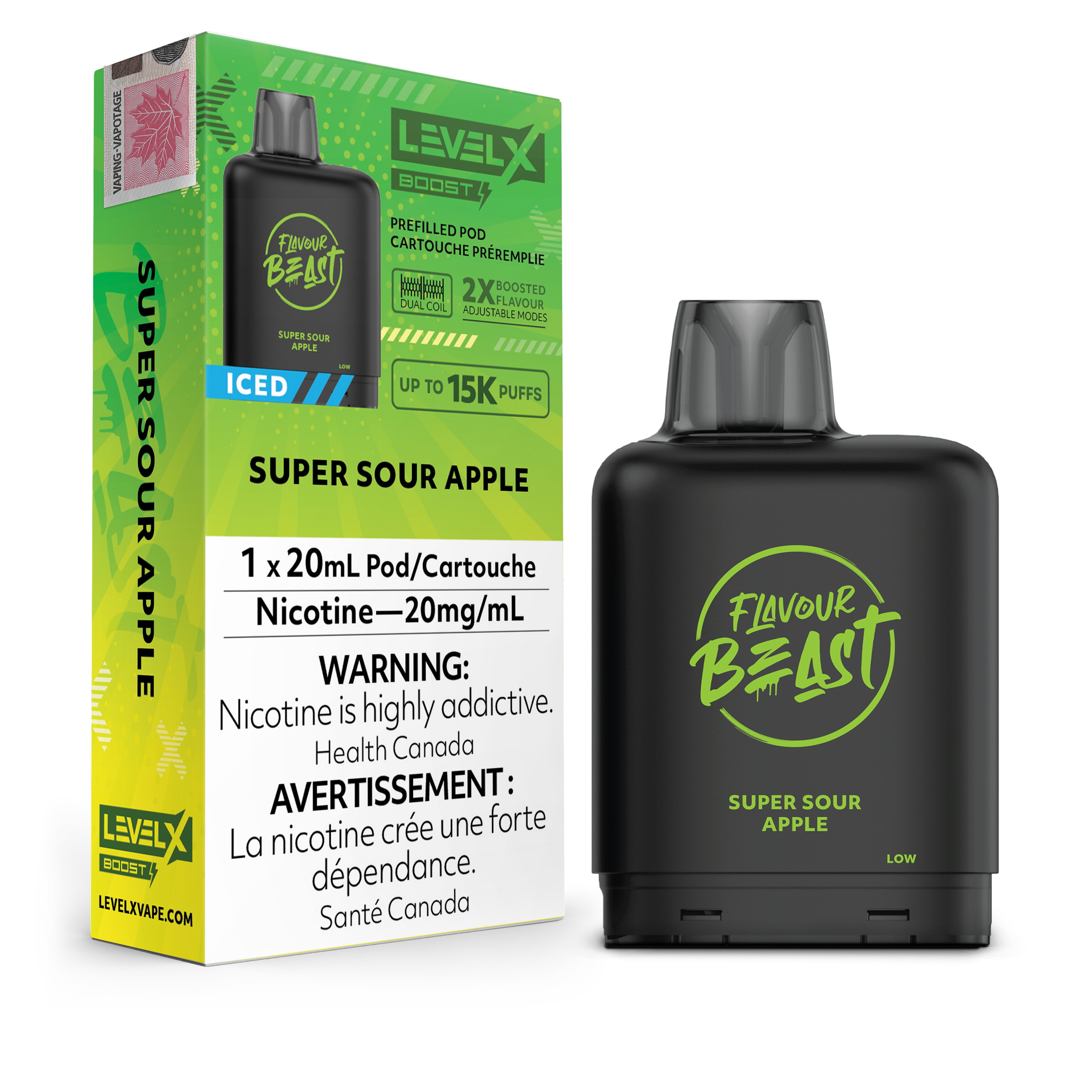LEVEL X BOOST FLAVOUR BEAST Super Sour Apple 20MG