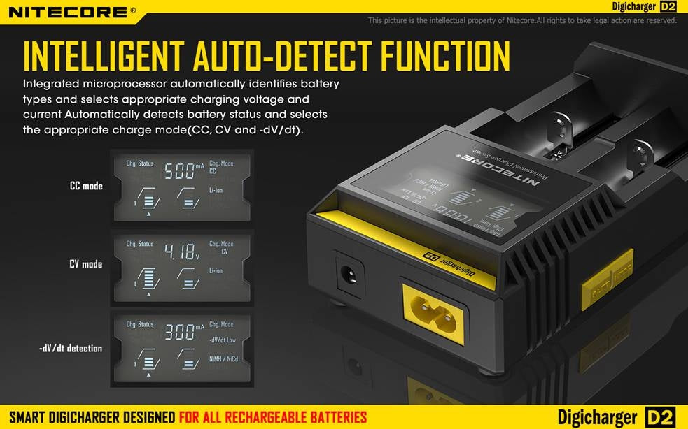 NITECORE D2 BATTERY CHARGER 2BAY DIGITAL SCREEN