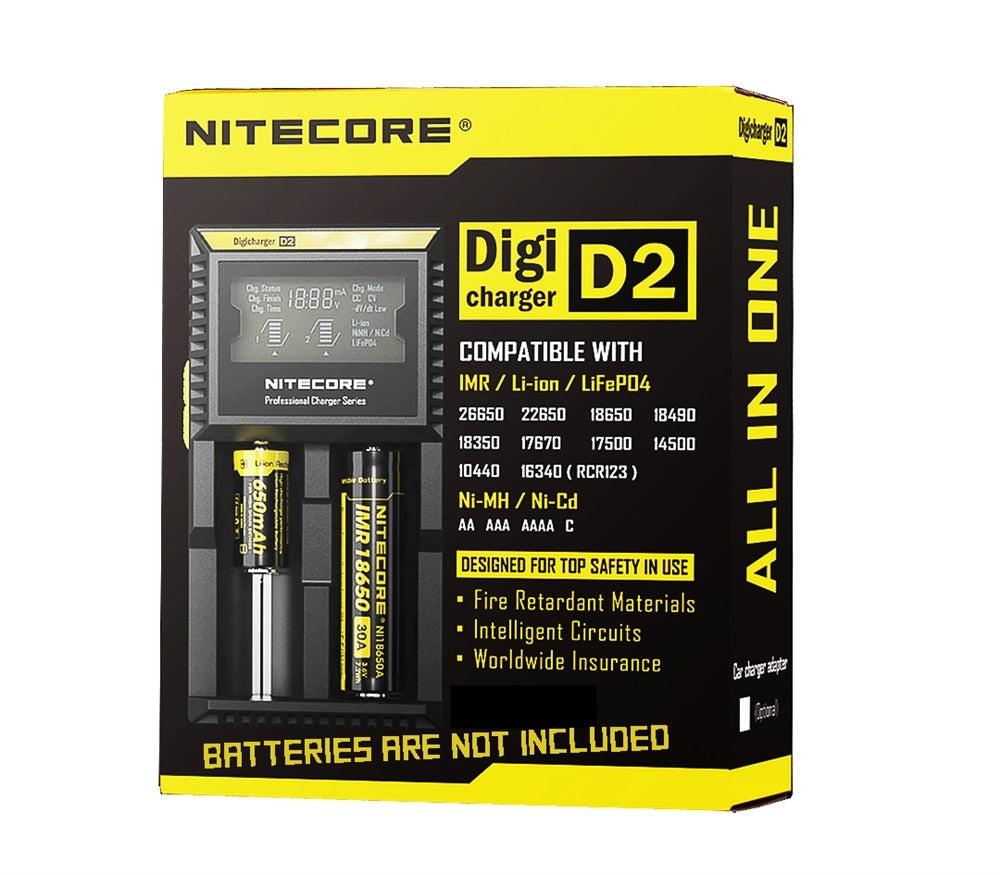 NITECORE D2 BATTERY CHARGER 2BAY DIGITAL SCREEN