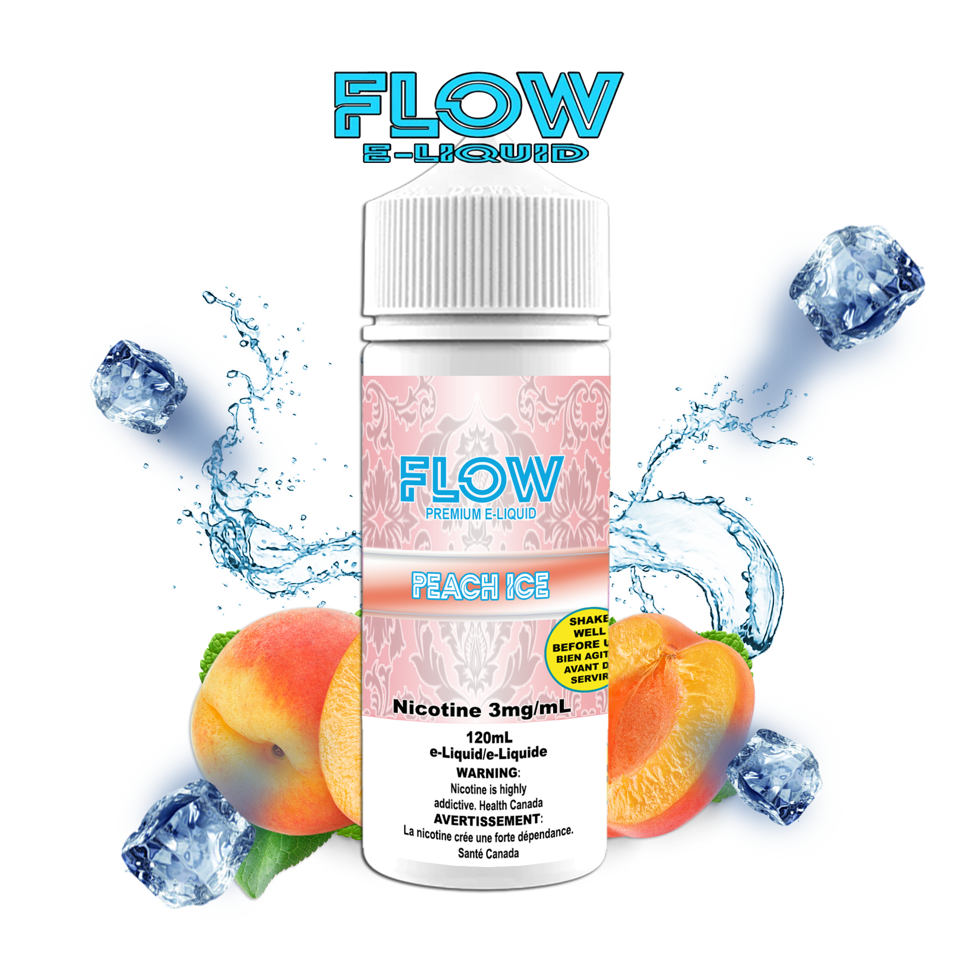 CUSTOM FLOW E-LIQUID - PEACH ICE